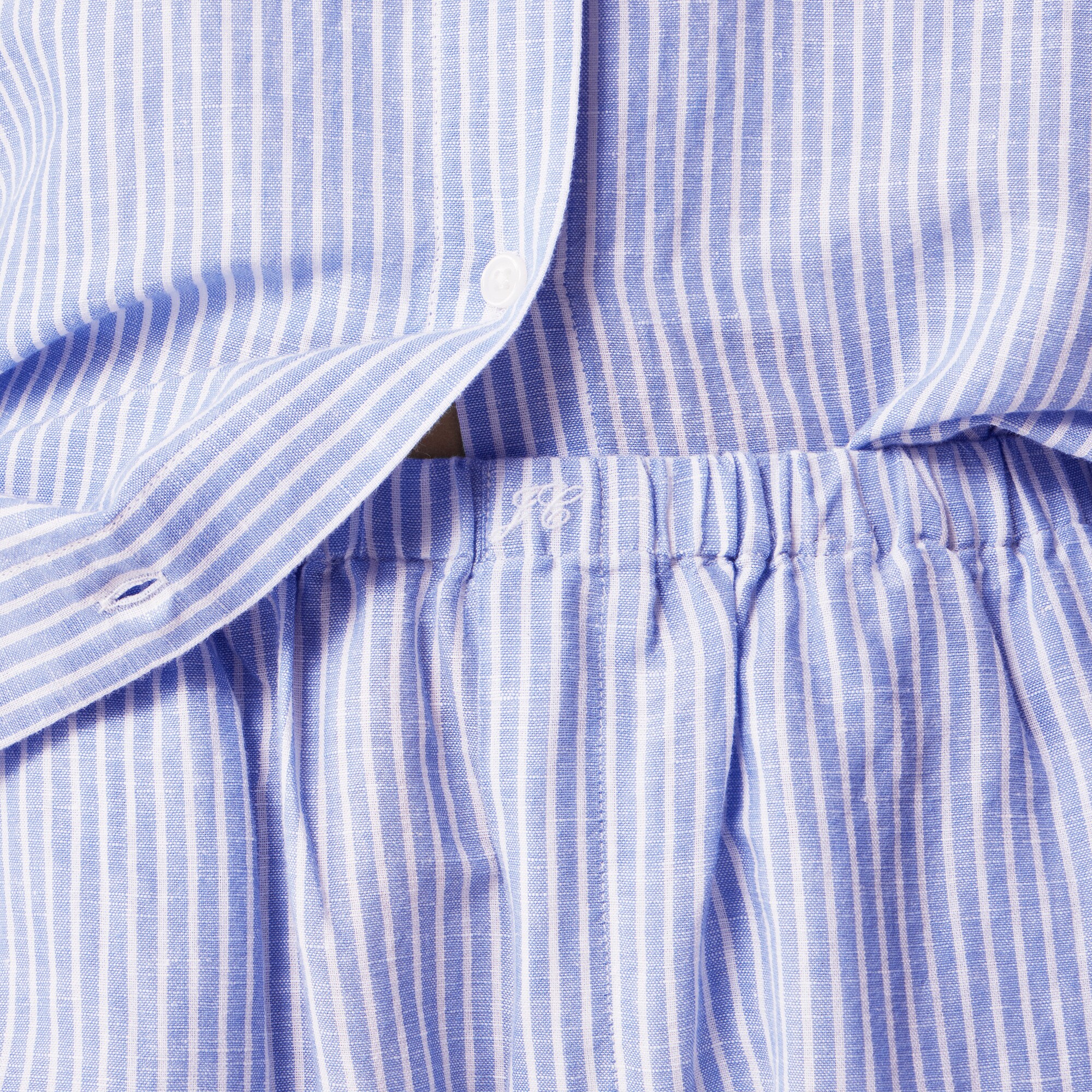 Linen-cotton blend pajama pant set