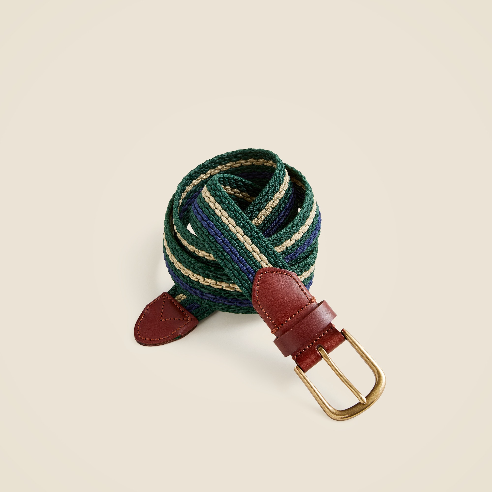 mens Woven elastic belt in stripe