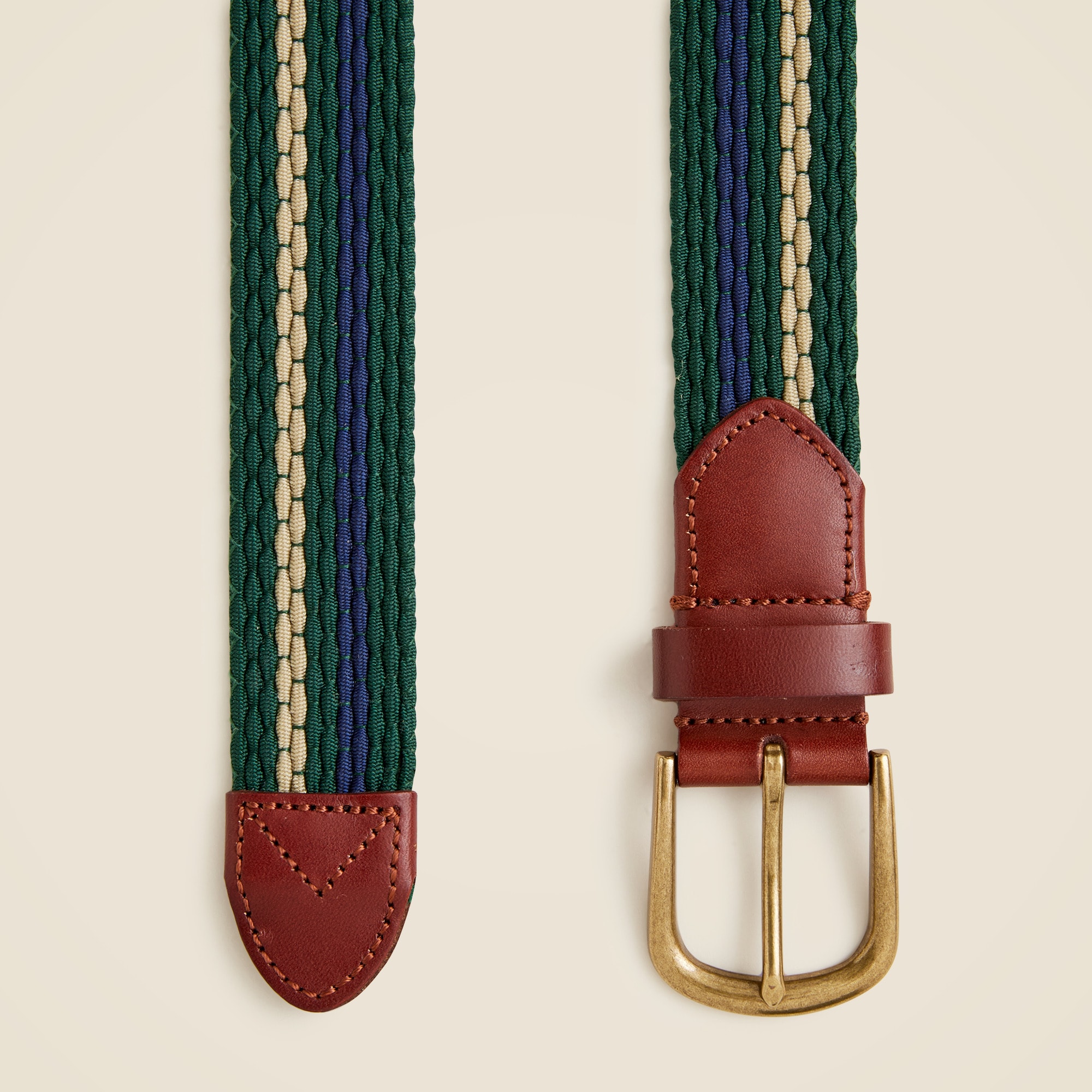 Woven elastic belt in stripe
