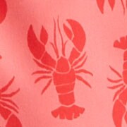 Boys' floral swim trunk BRIGHT CORAL