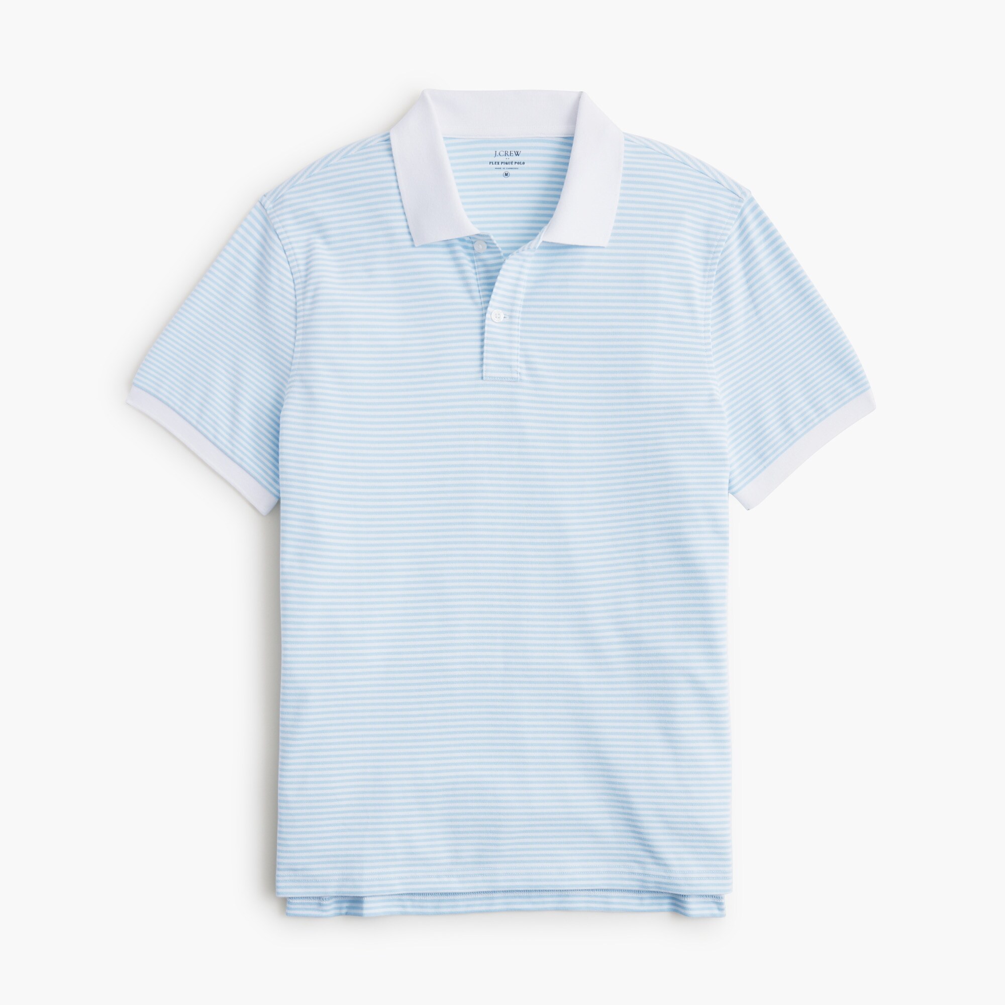 Striped flex piqué polo shirt