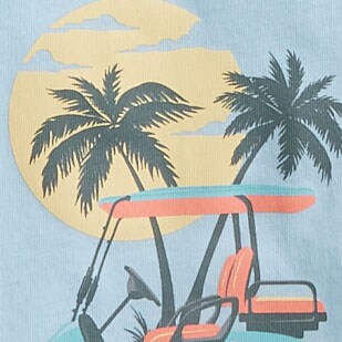 Boys' golf cart graphic tee CALM BLUE factory: boys' golf cart graphic tee for boys