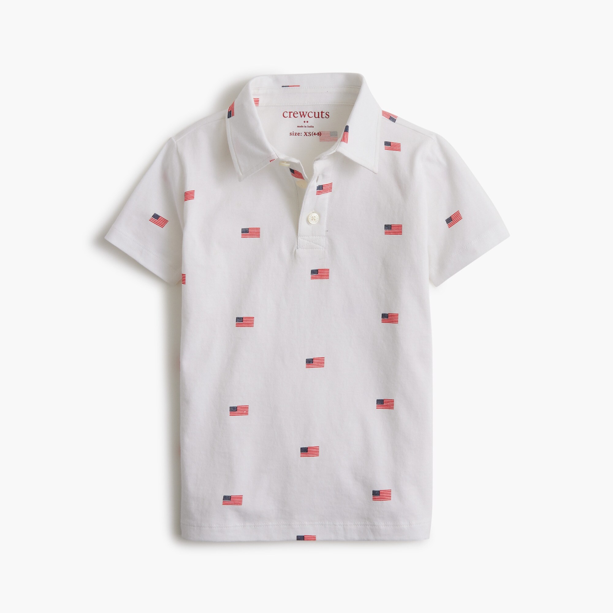 Boys' American flag printed polo shirt