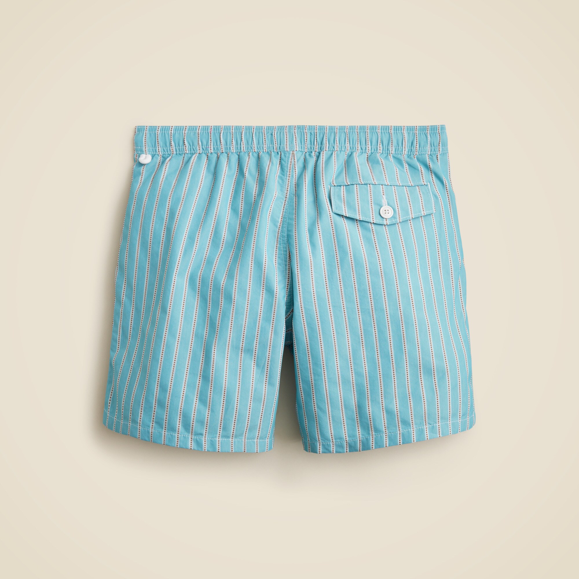 6" cotton-nylon blend dobby swim trunk in stripe