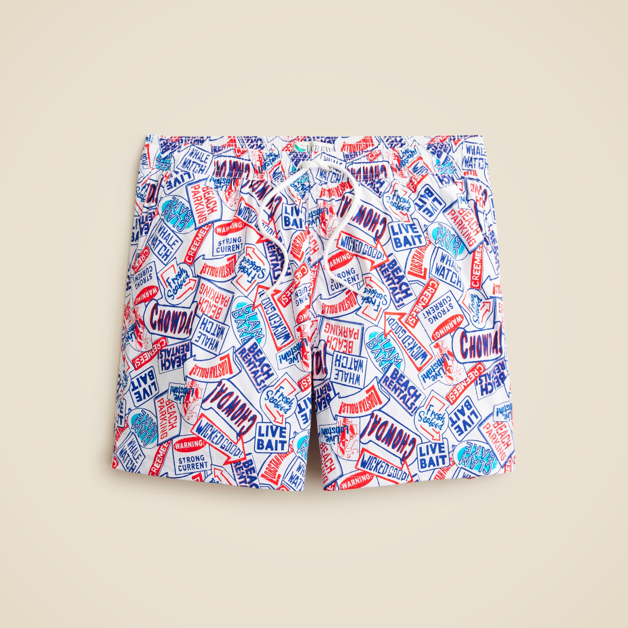 6'' stretch swim trunk in print with ECONYL® nylon