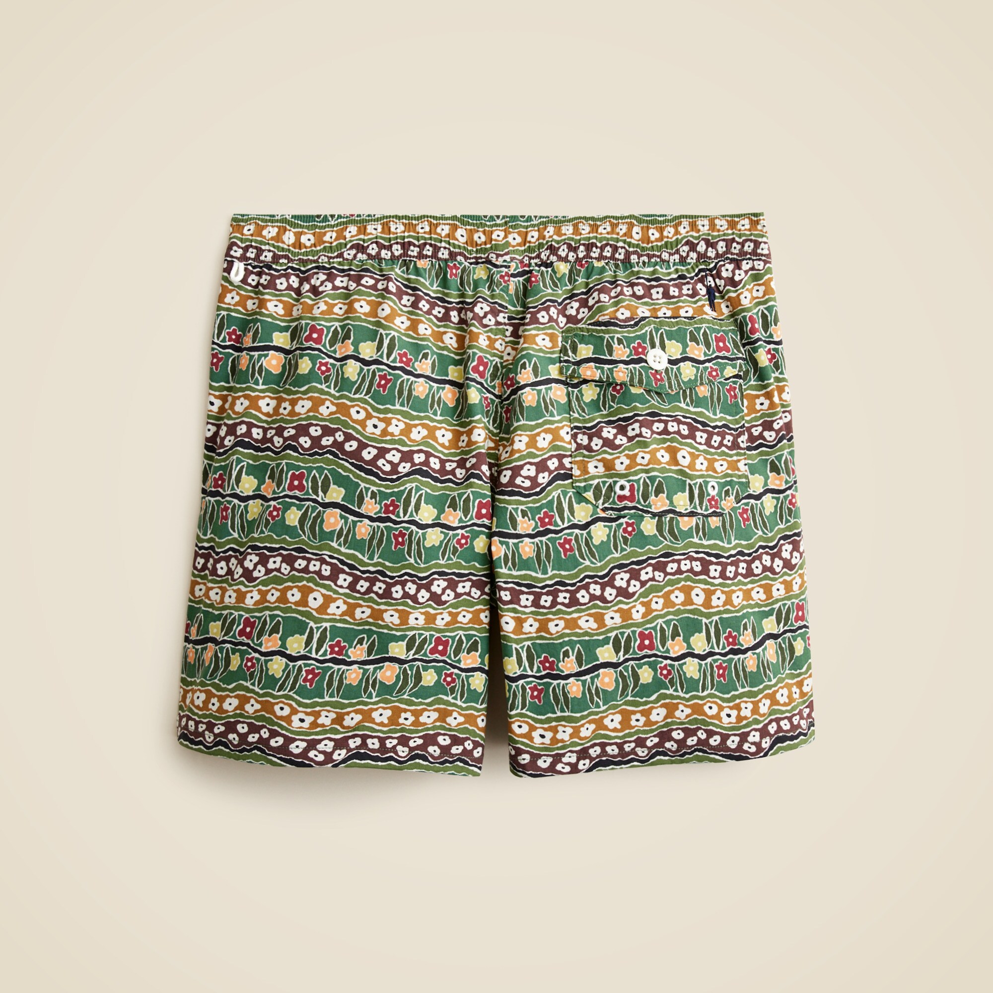 6" stretch swim trunk in print with ECONYL® nylon