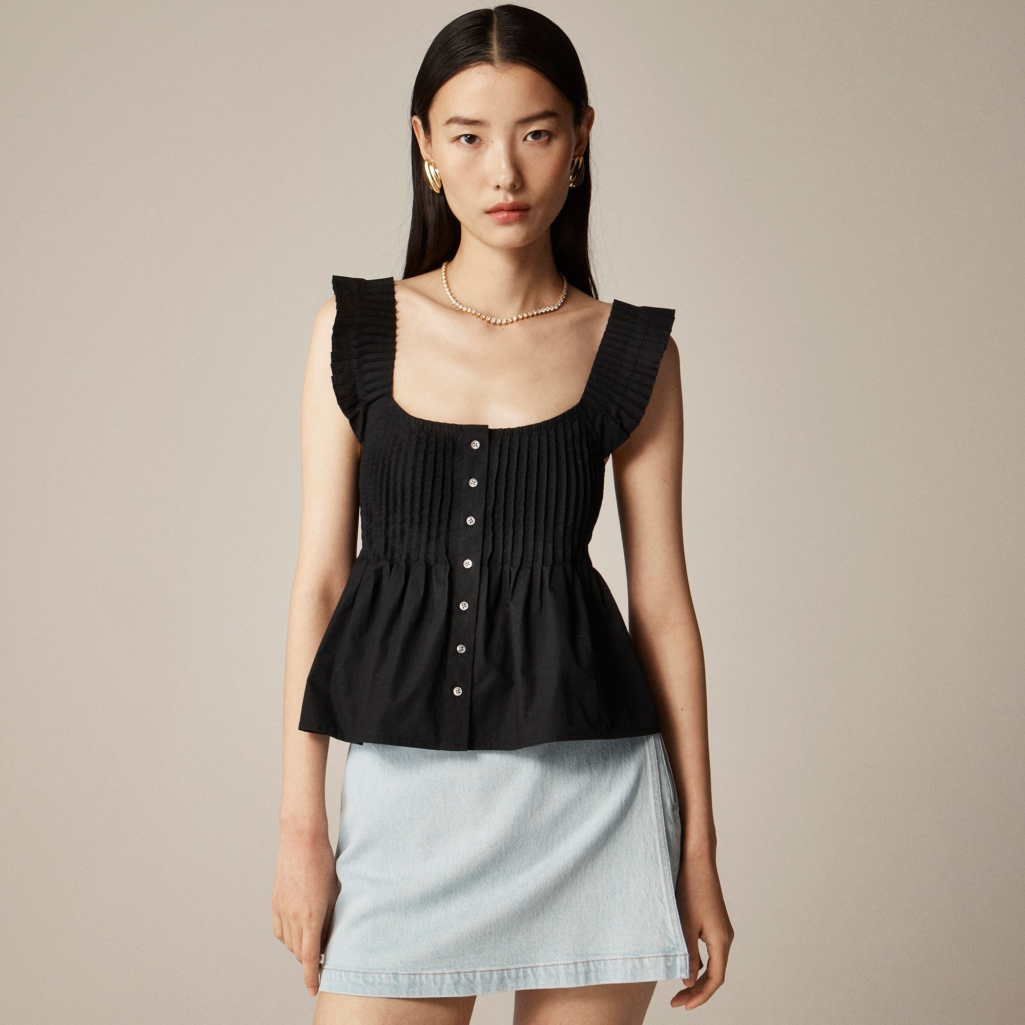 Pintuck peplum top