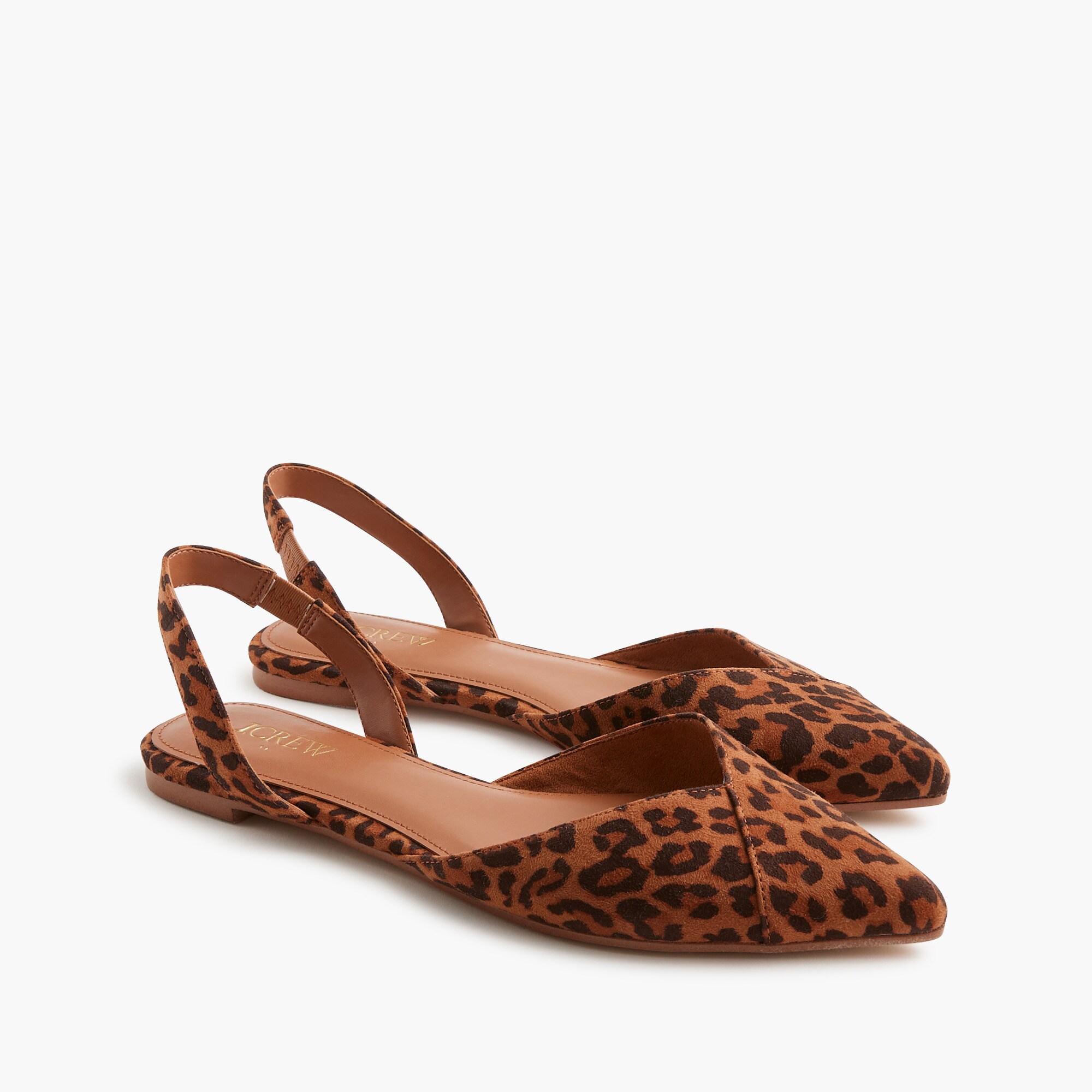 leopard slingback flats for women