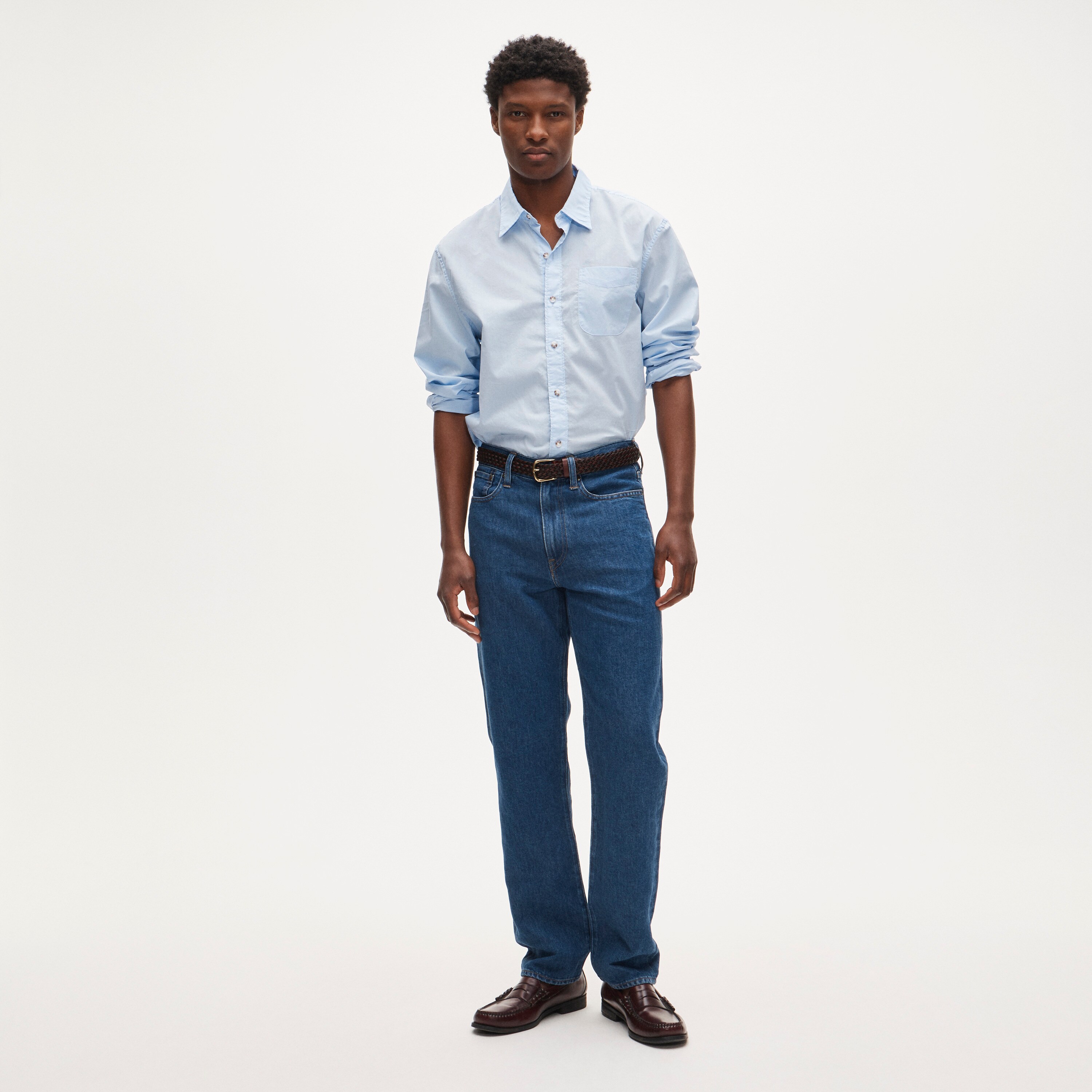 Classic summerweight jean in cotton-linen blend