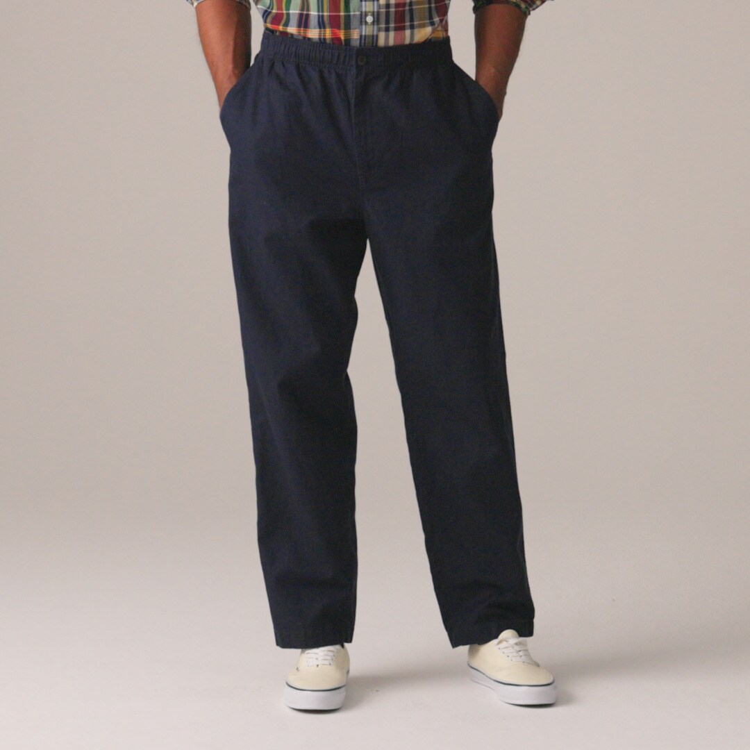 Pier pant in cotton-linen blend canvas