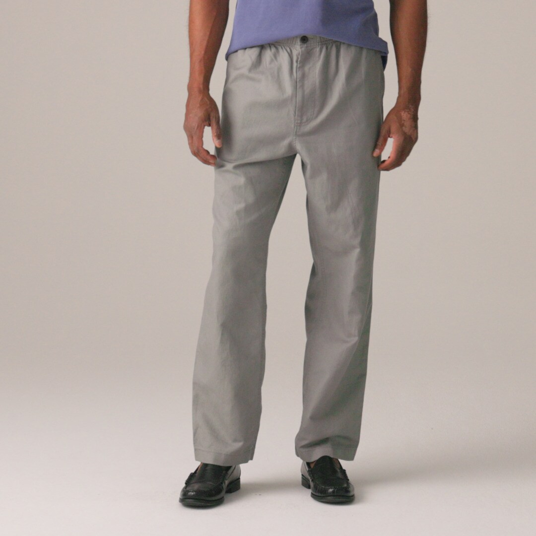 Pier pant in cotton-linen blend canvas