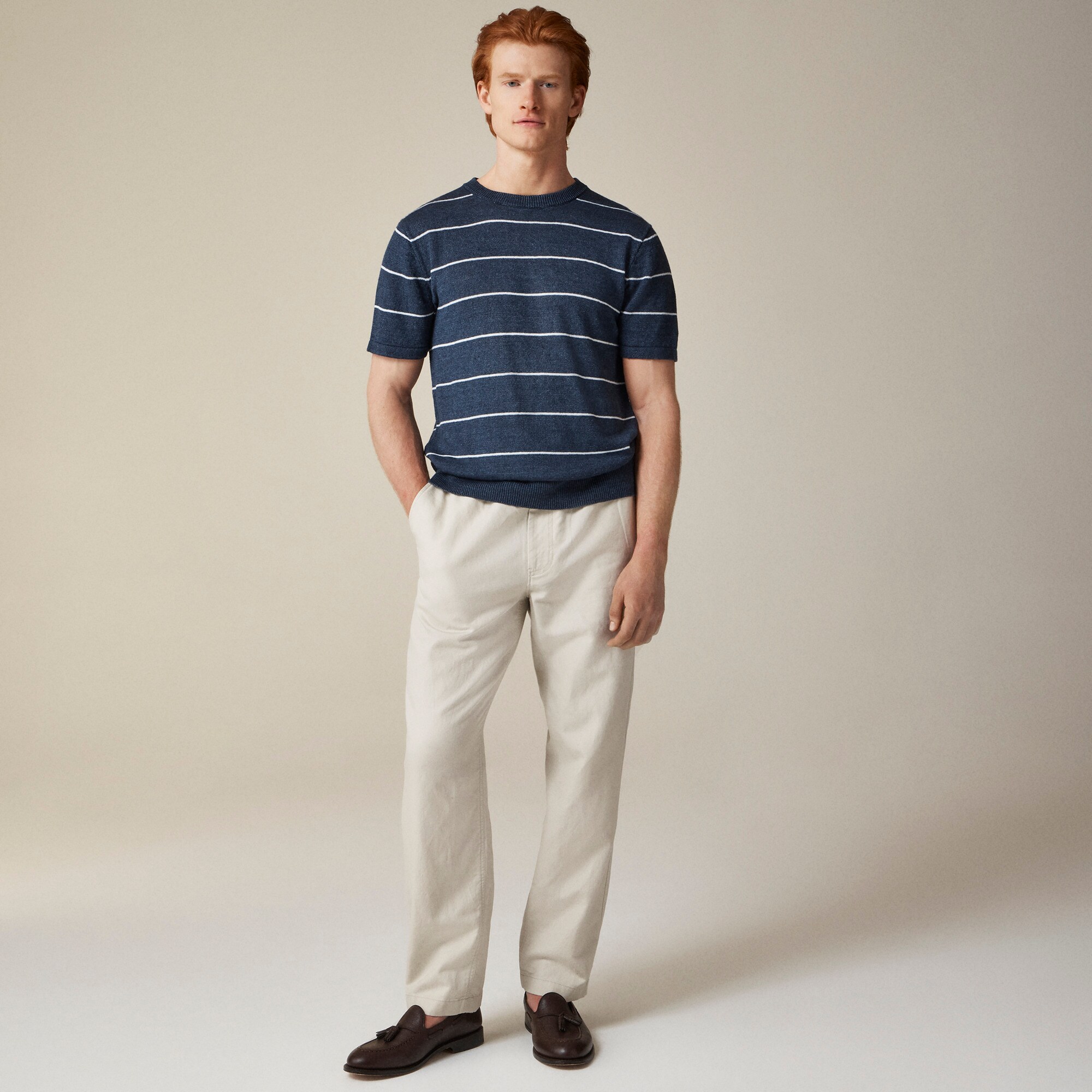 Pier pant in cotton-linen blend canvas