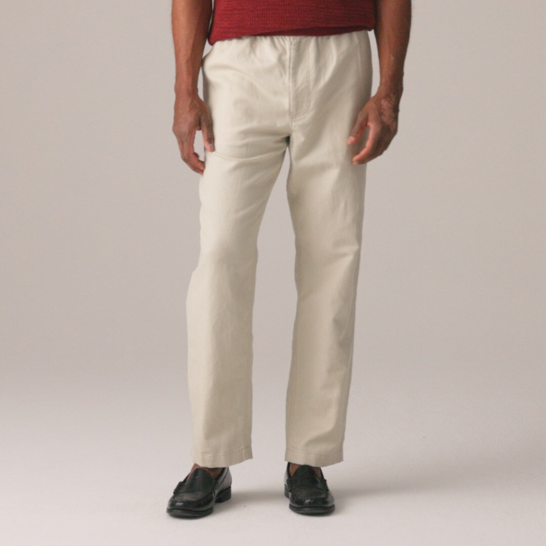 Pier pant in cotton-linen blend canvas