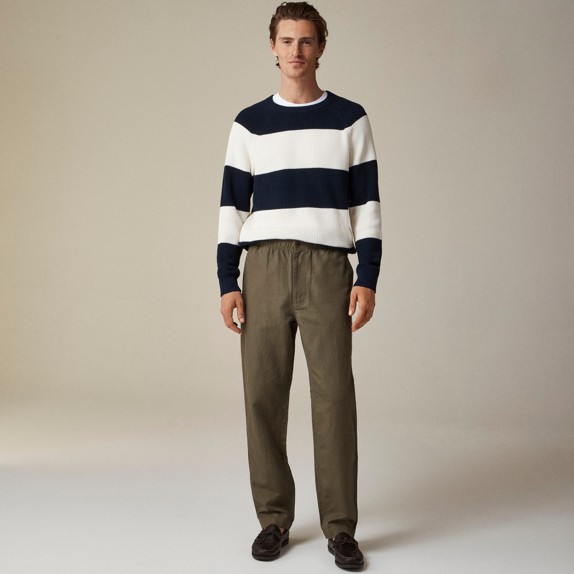 Pier pant in cotton-linen blend canvas