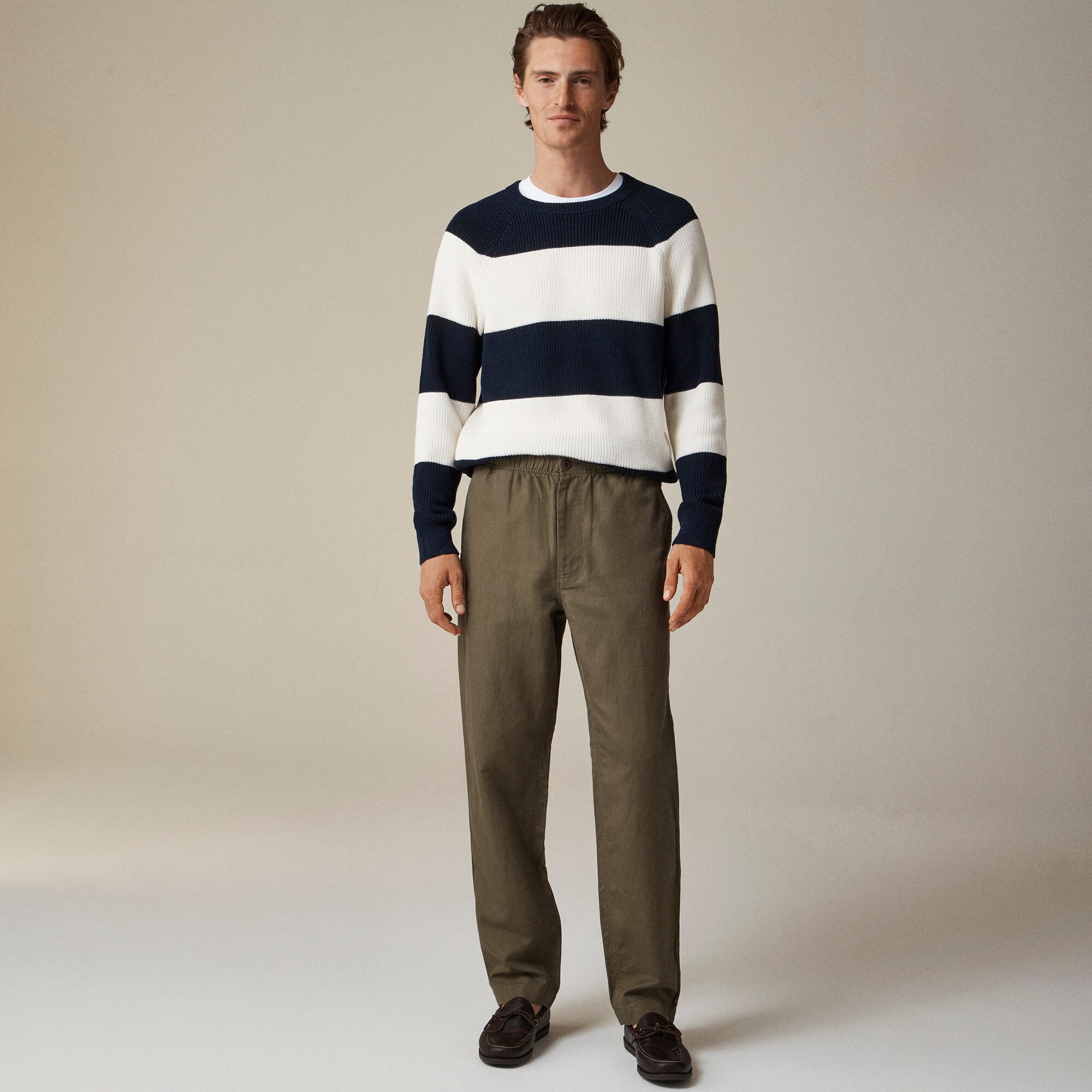 Pier pant in cotton-linen blend canvas