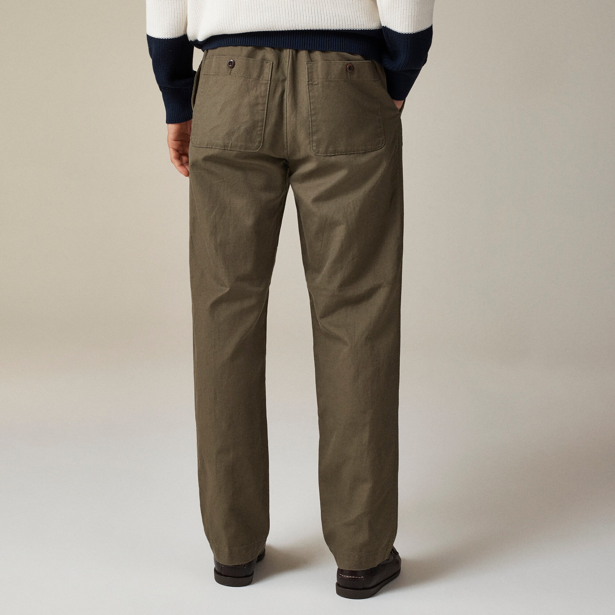 Pier pant in cotton-linen blend canvas