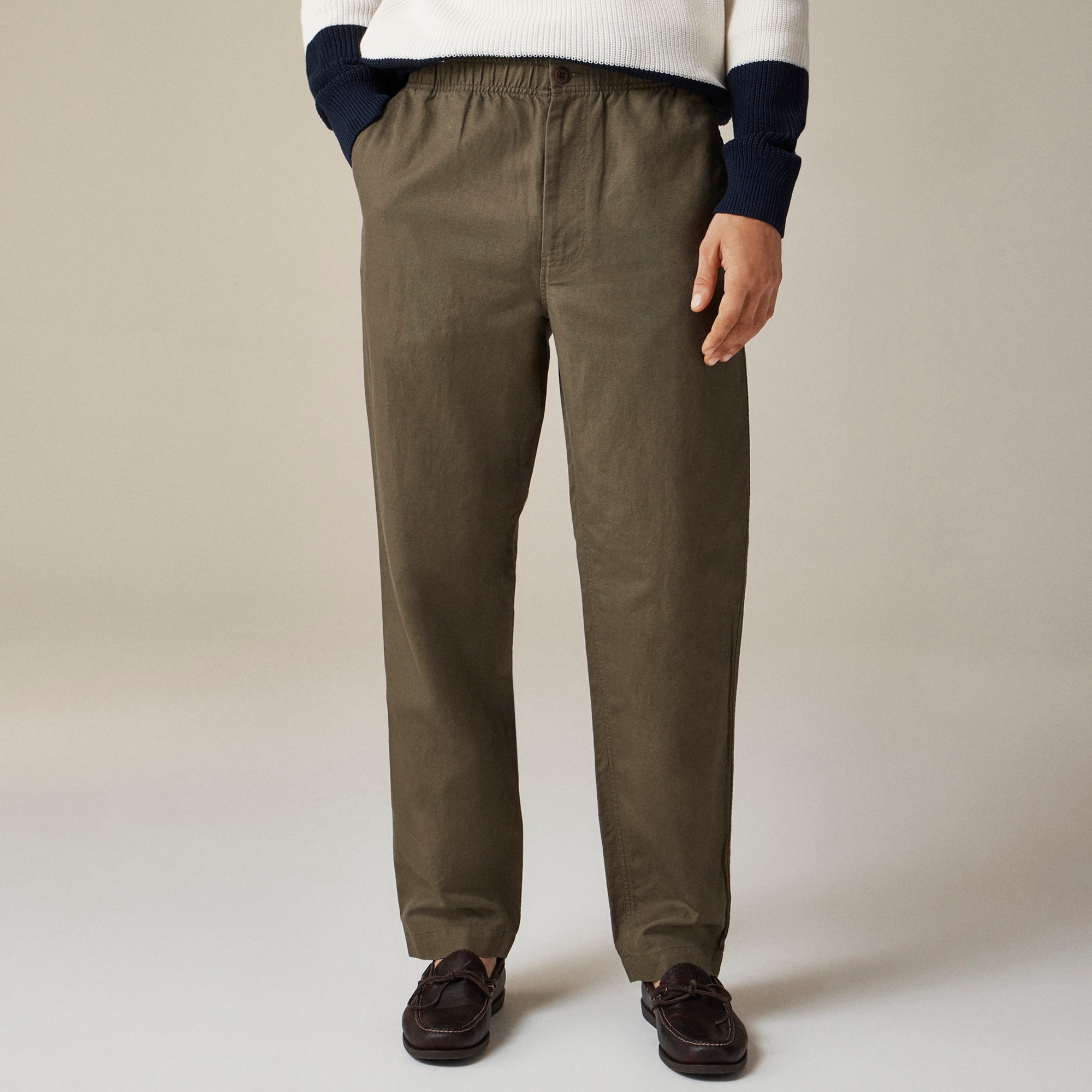mens Pier pant in cotton-linen blend canvas