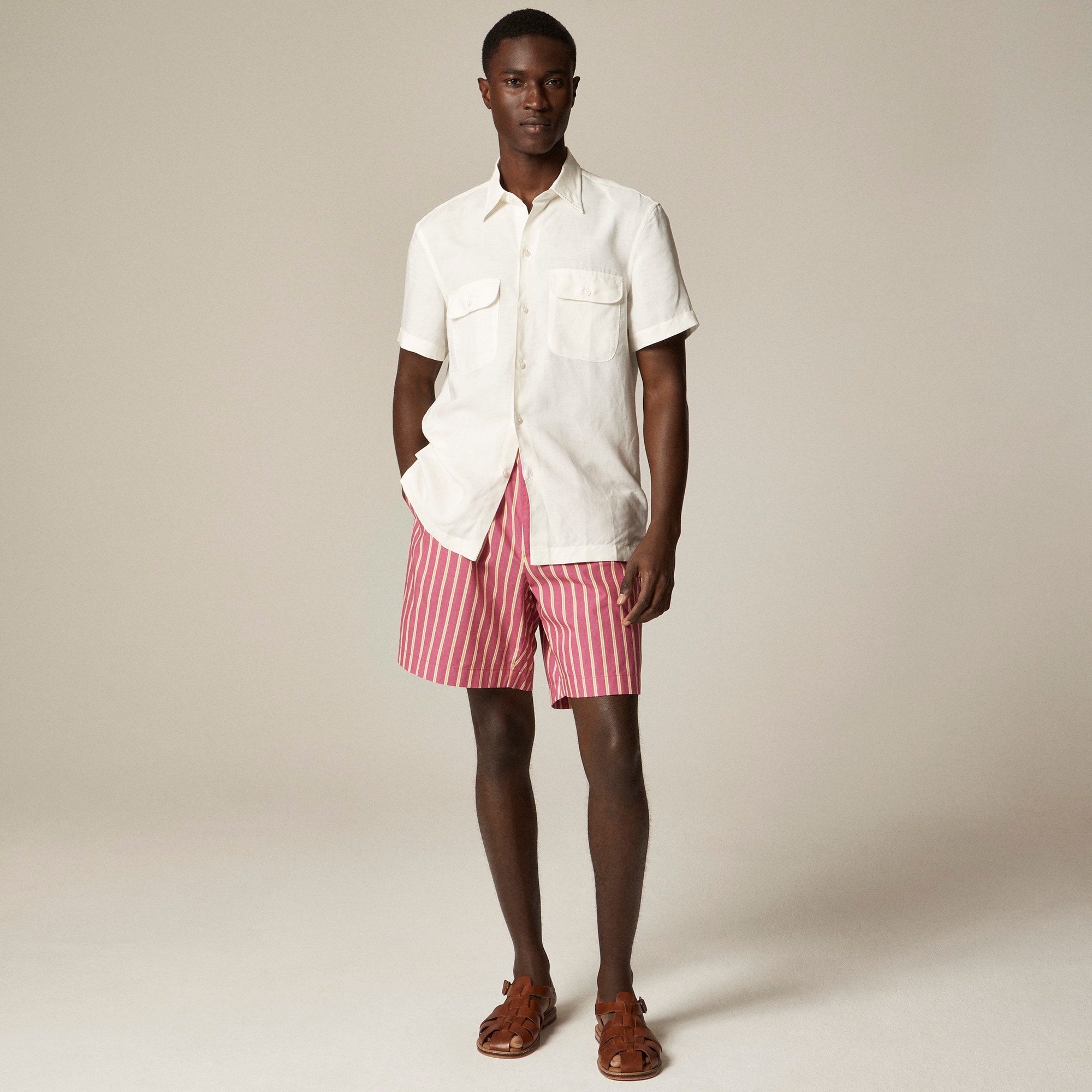 8" Relaxed cotton poplin short