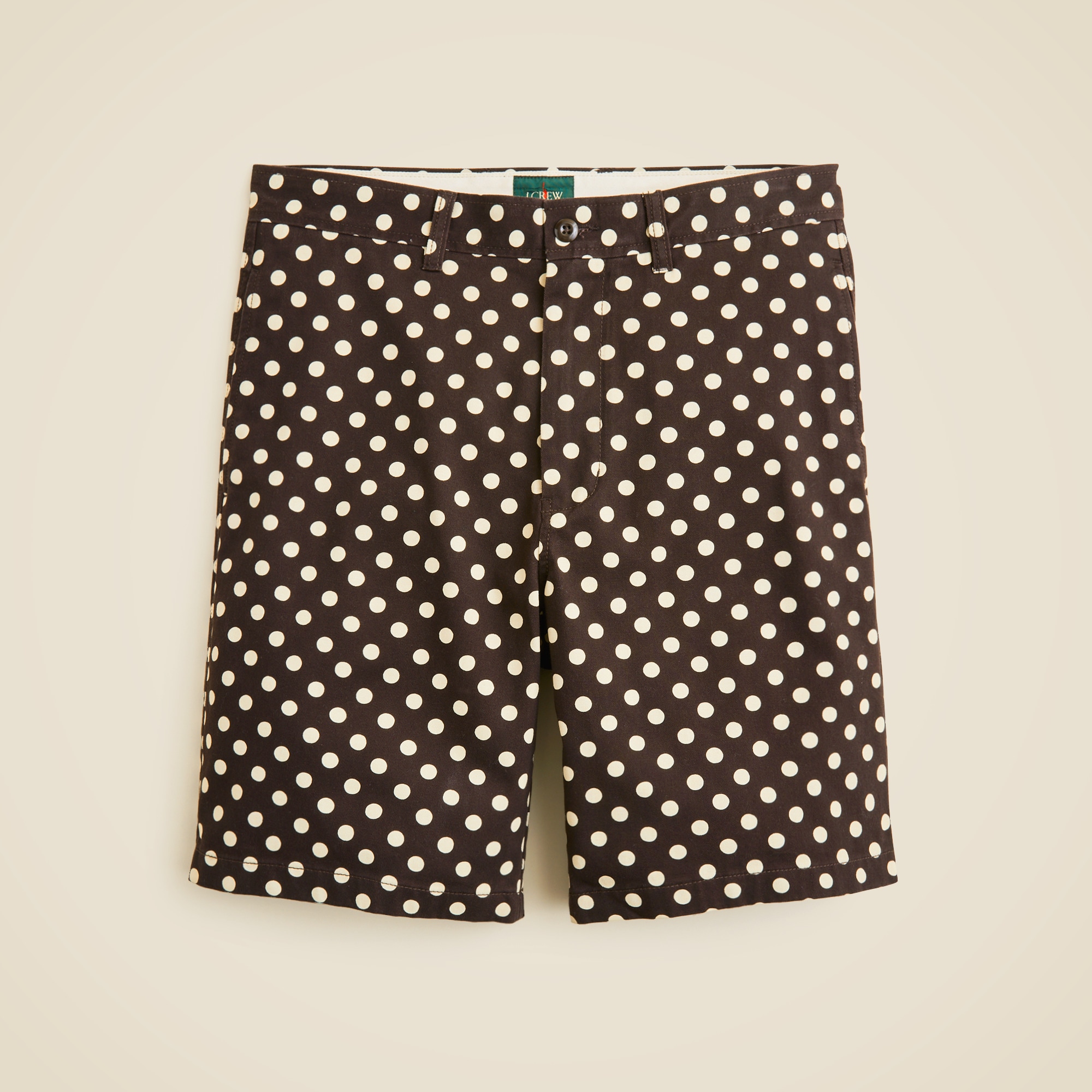 9" Relaxed chino short in polka dot