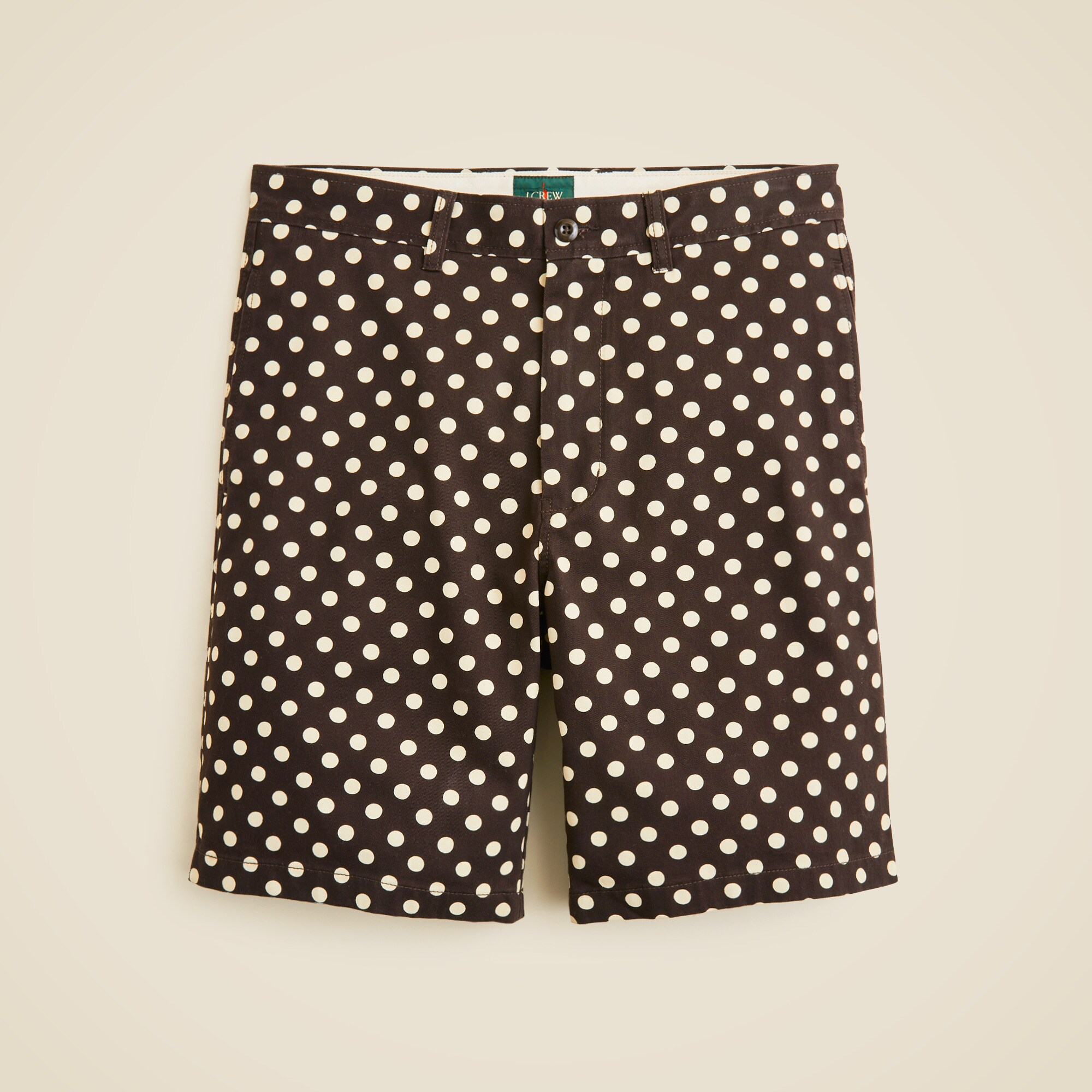  9" Relaxed chino short in polka dot