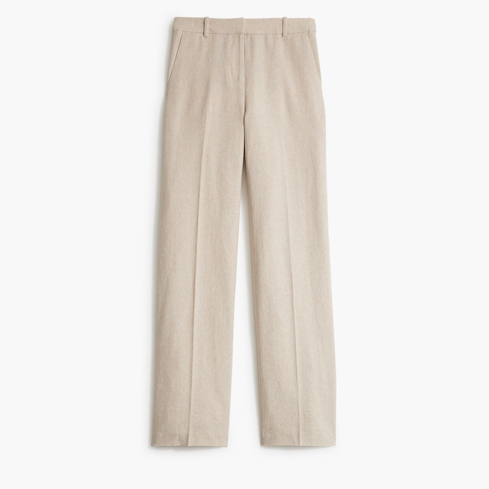 Linen-blend Remy full-length wide-leg pant