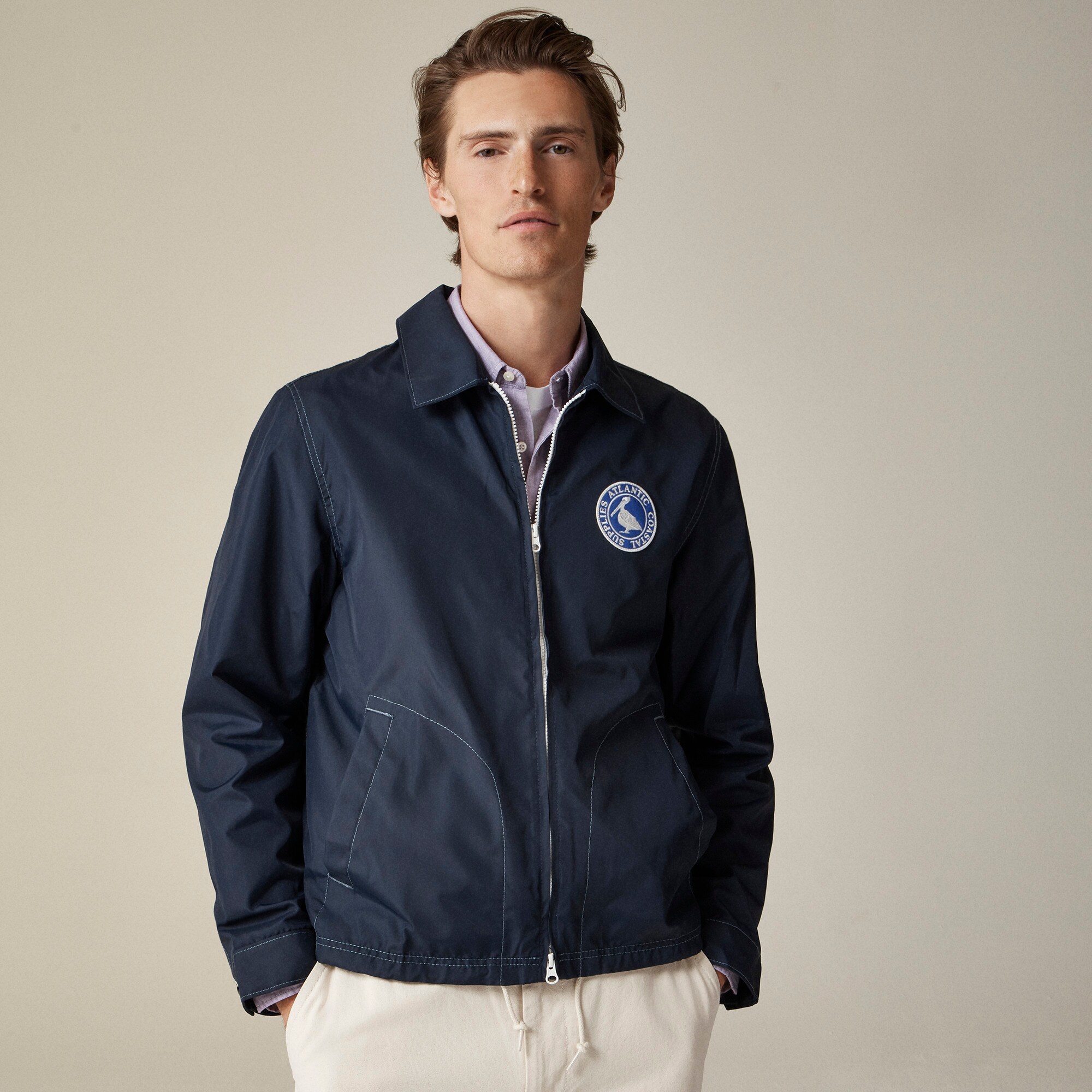 Atlantic Coastal Supplies X J.Crew Windbreaker In Recycled Nylon