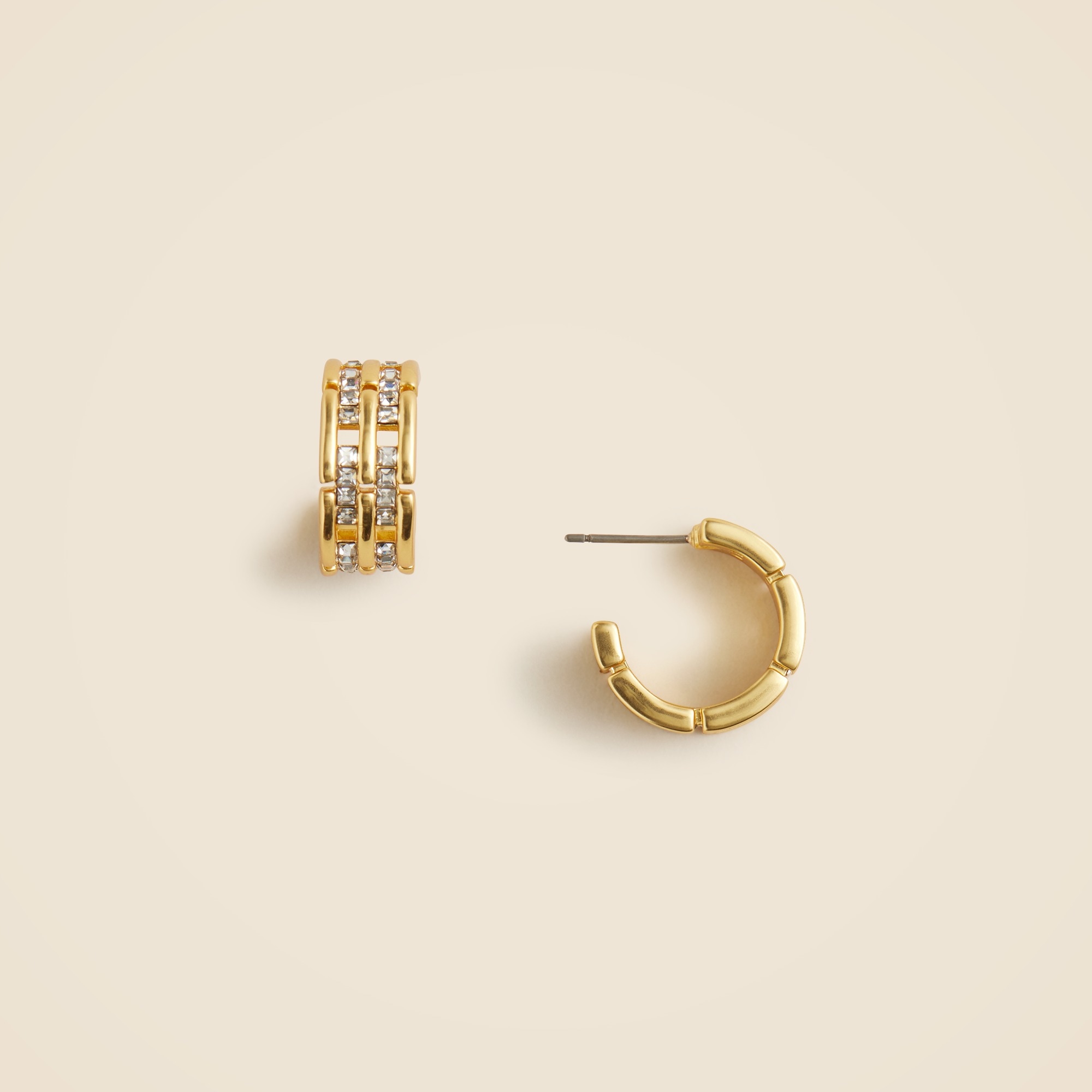 J.Crew: Watchband Chain Hoop Earrings For Women