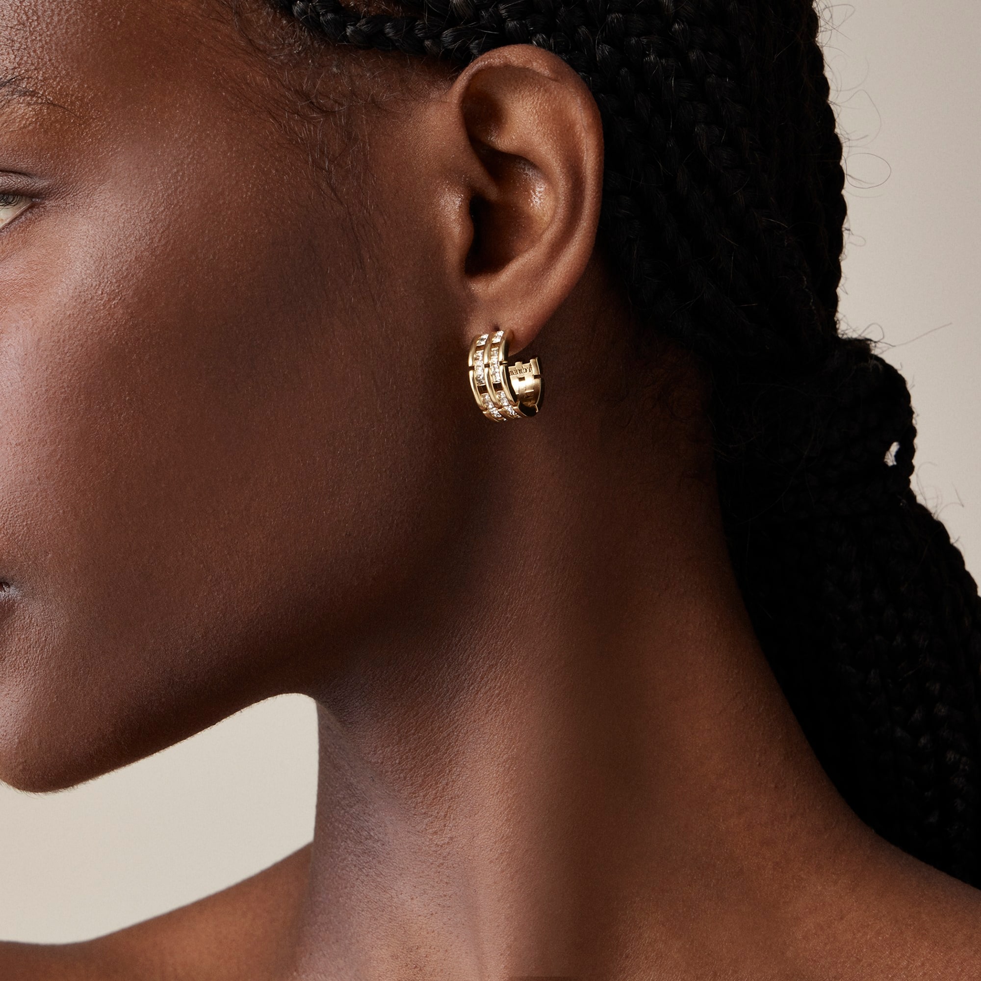 womens Watchband chain hoop earrings