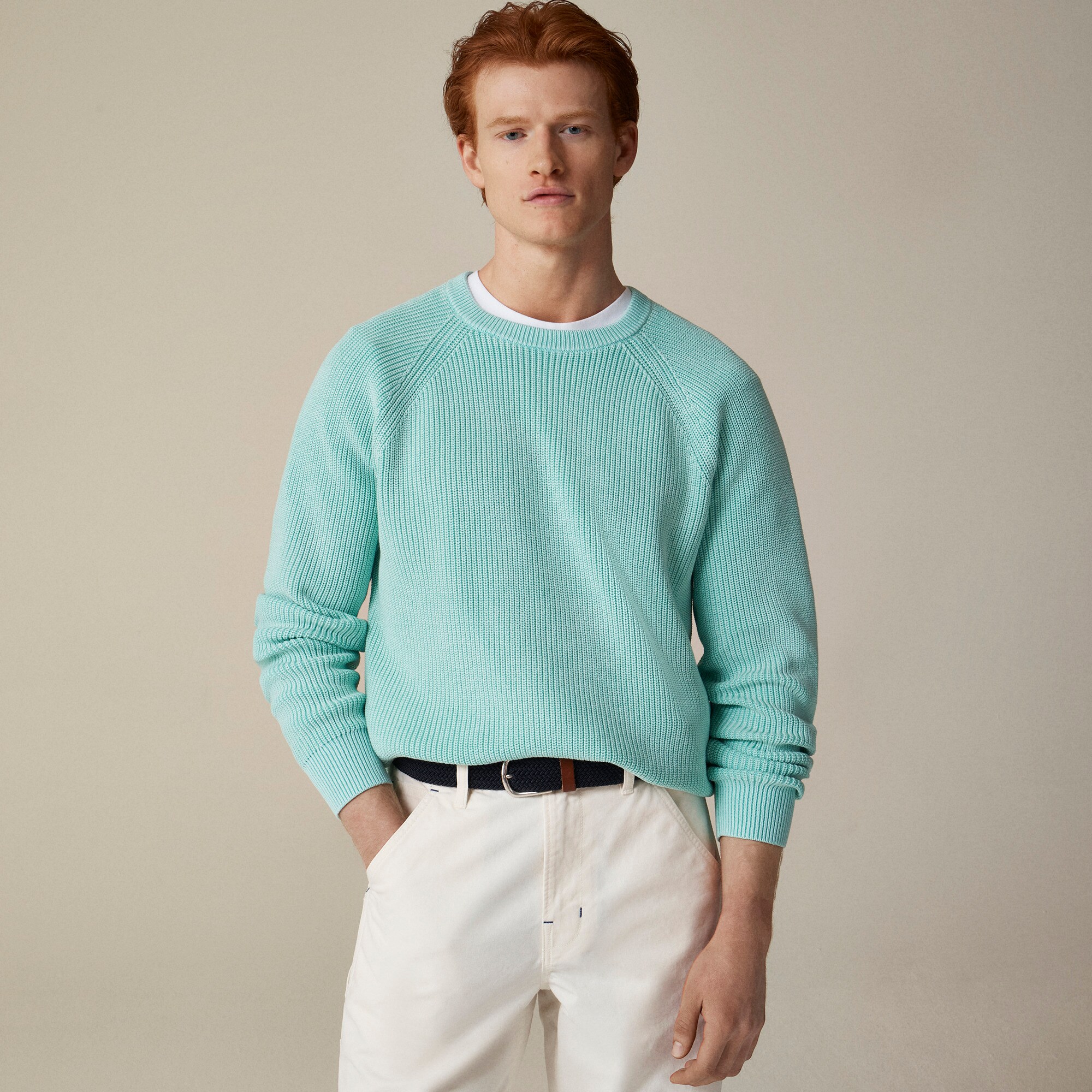  Washed ribbed cotton sweater