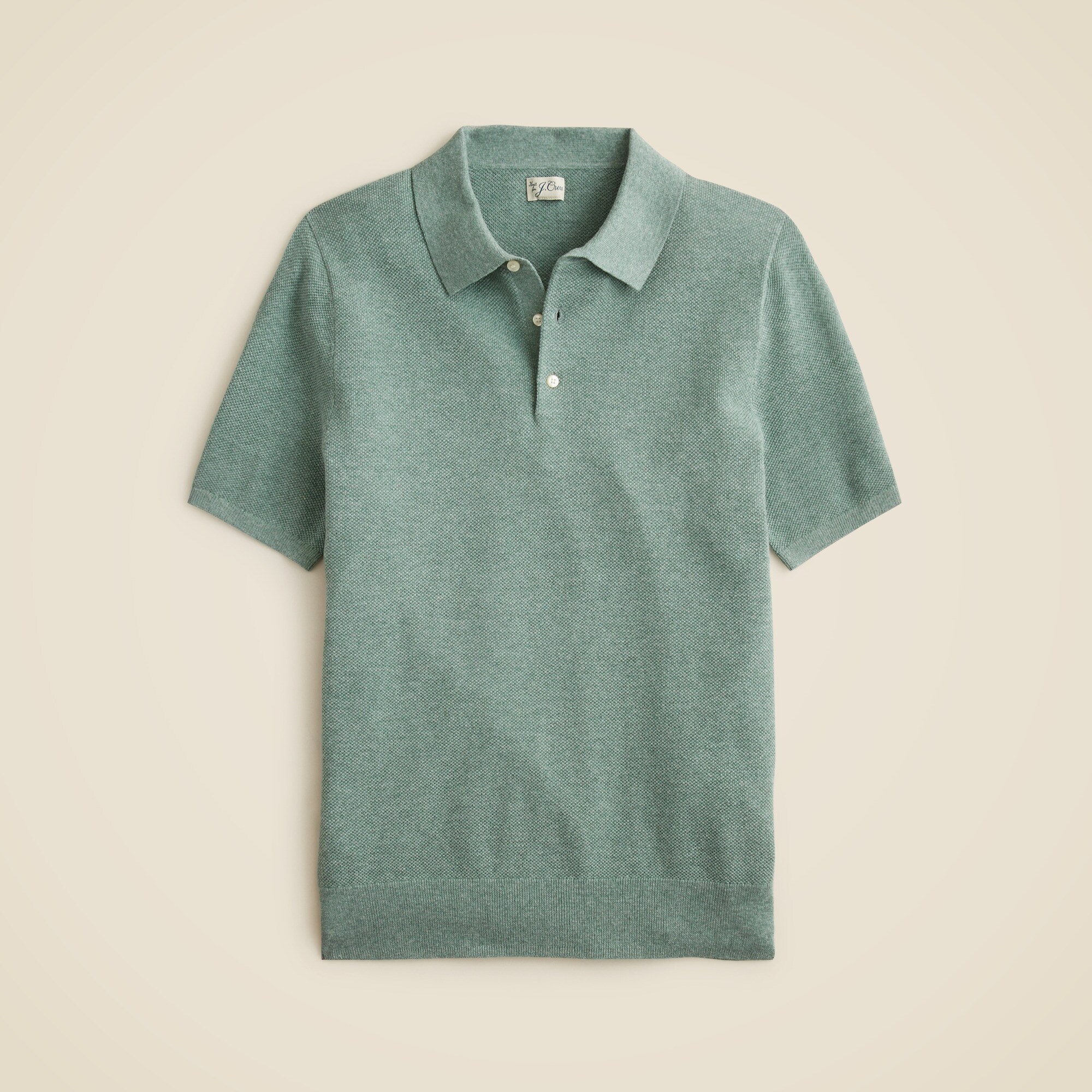  Short-sleeve cotton piqu&eacute;-stitch sweater-polo