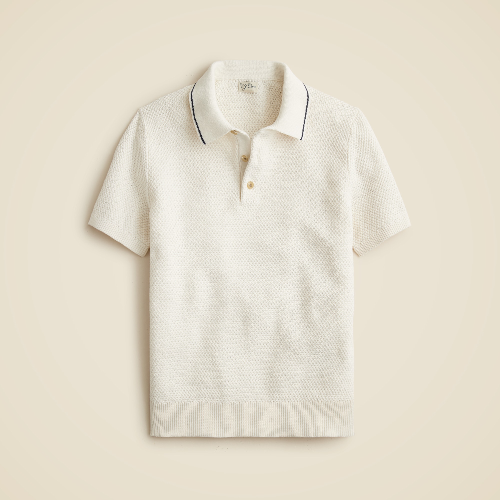 mens Short-sleeve cotton seed-stitch sweater-polo
