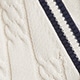 Cotton cable-knit V-neck cardigan IVORY DARKEST INDIGO ST