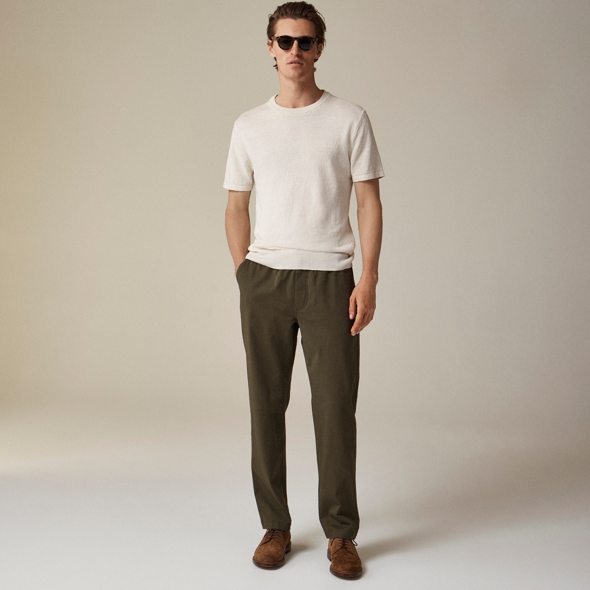 Short-sleeve linen sweater