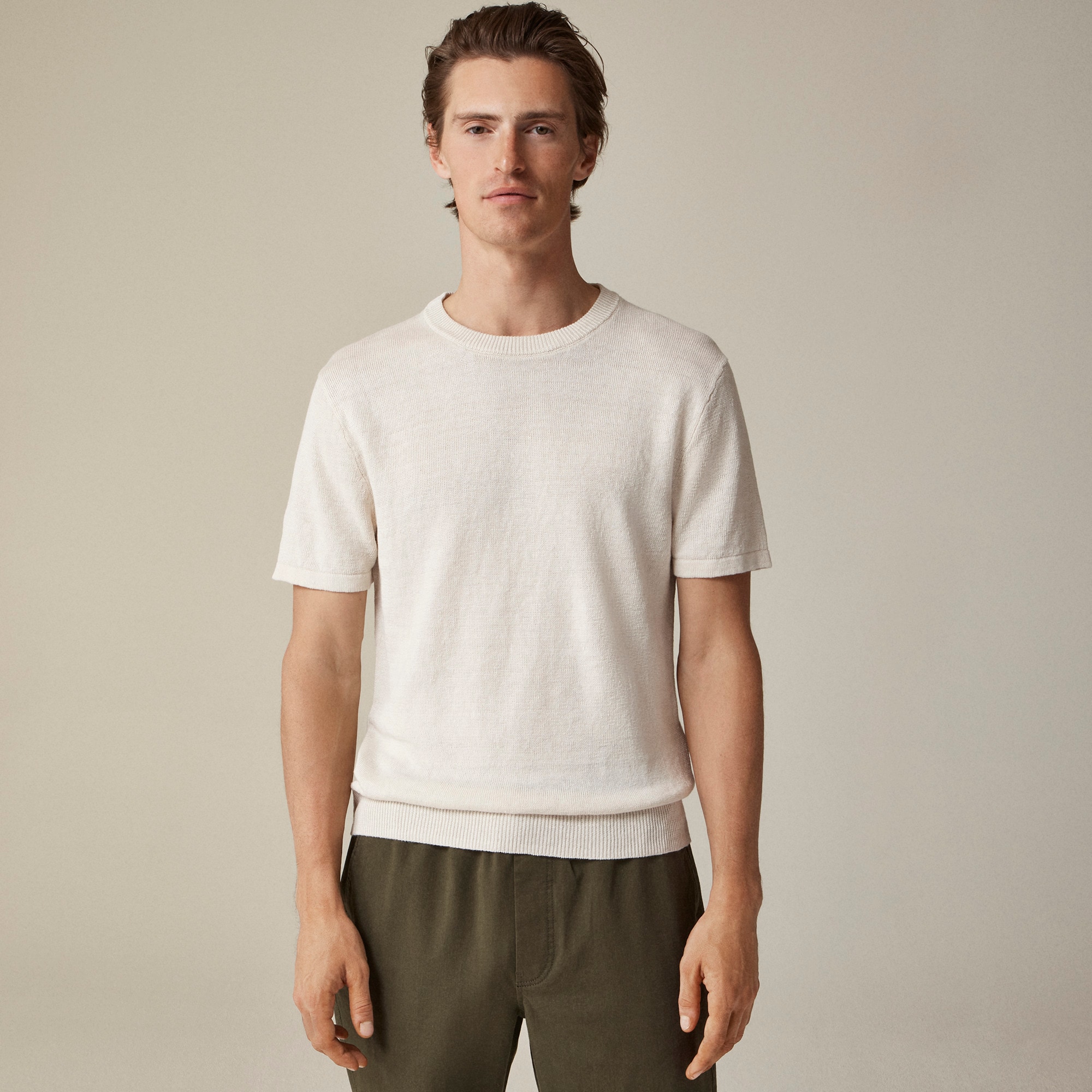 mens Short-sleeve linen sweater