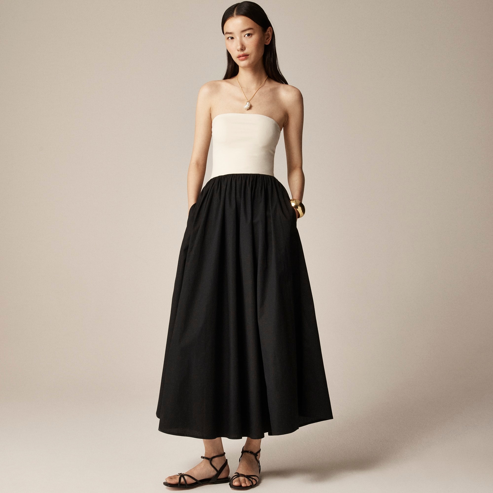 womens Strapless colorblock mixy dress