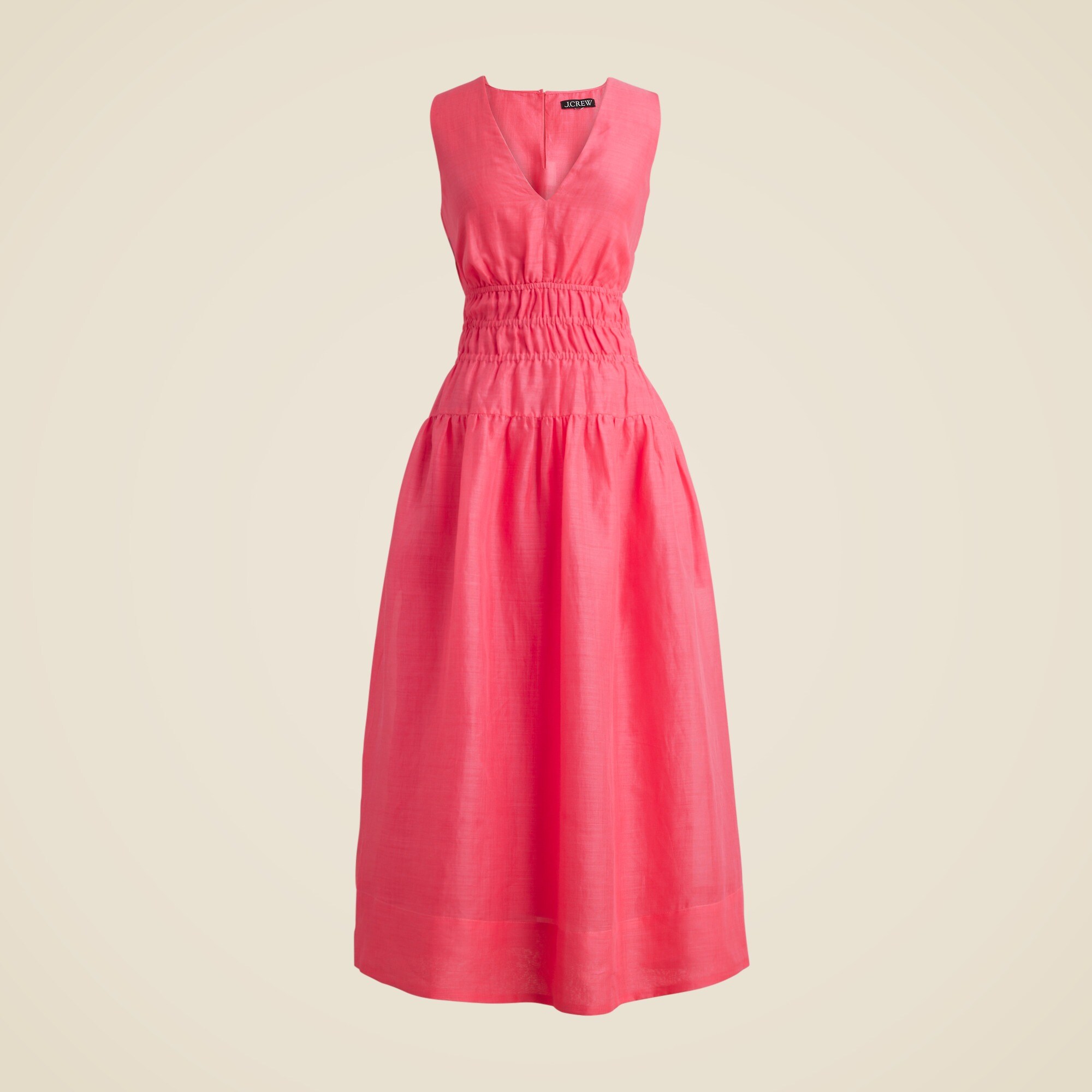 hyacinth dress in striped cotton poplin Hyacinth V-neck Dress In Ramie For Women