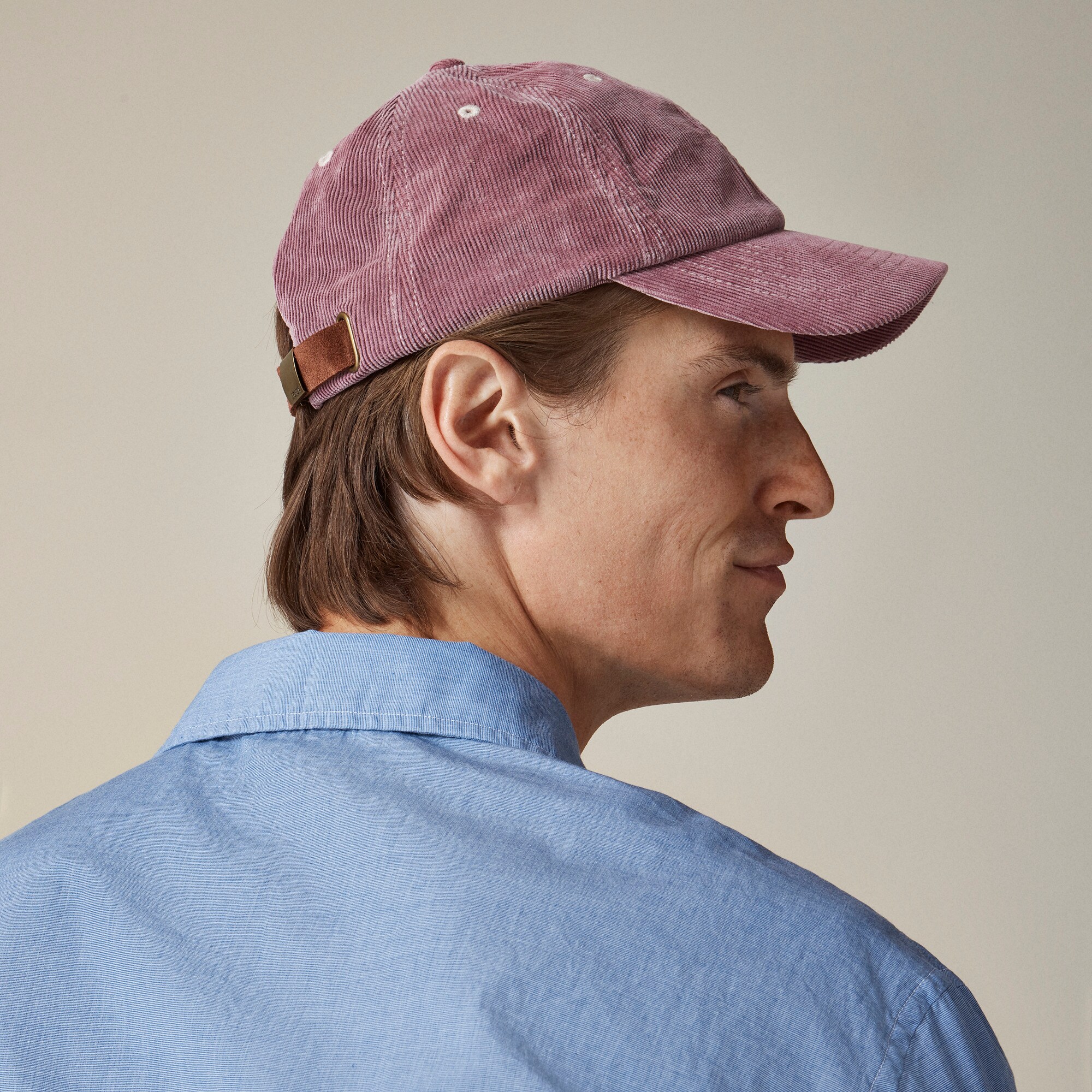 Washed corduroy baseball cap