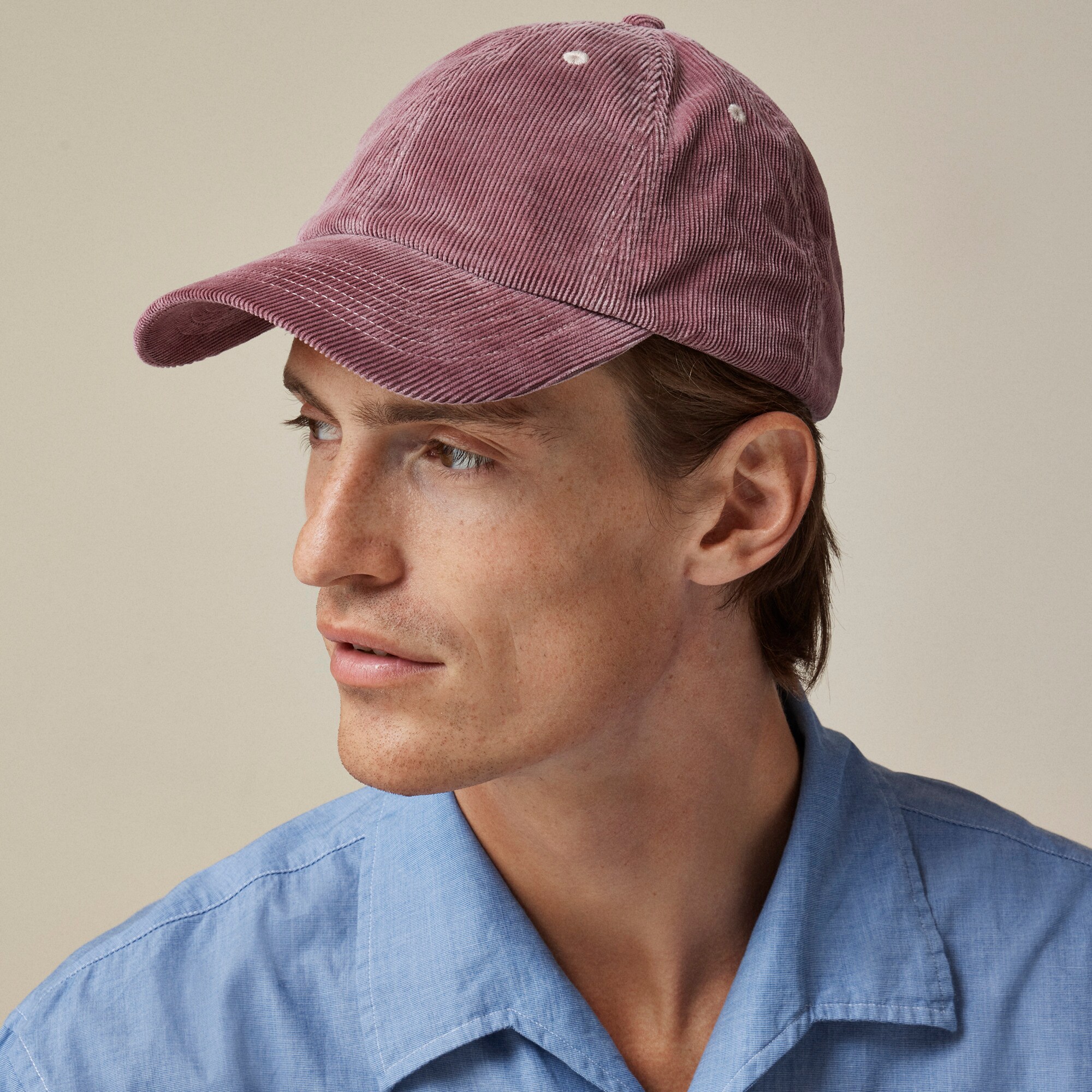 Washed corduroy baseball cap