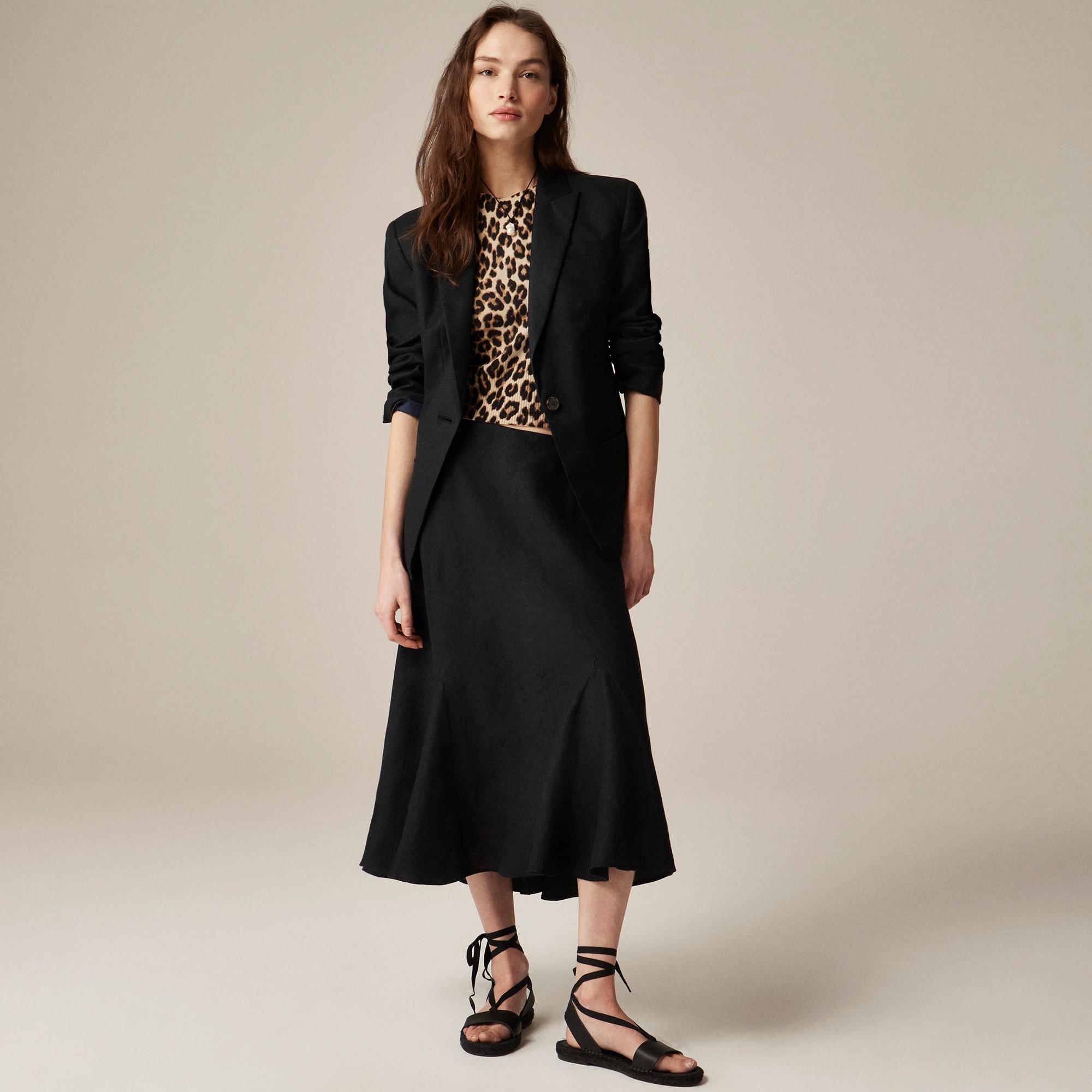 Featherweight cashmere shrunken T-shirt in leopard - image 3