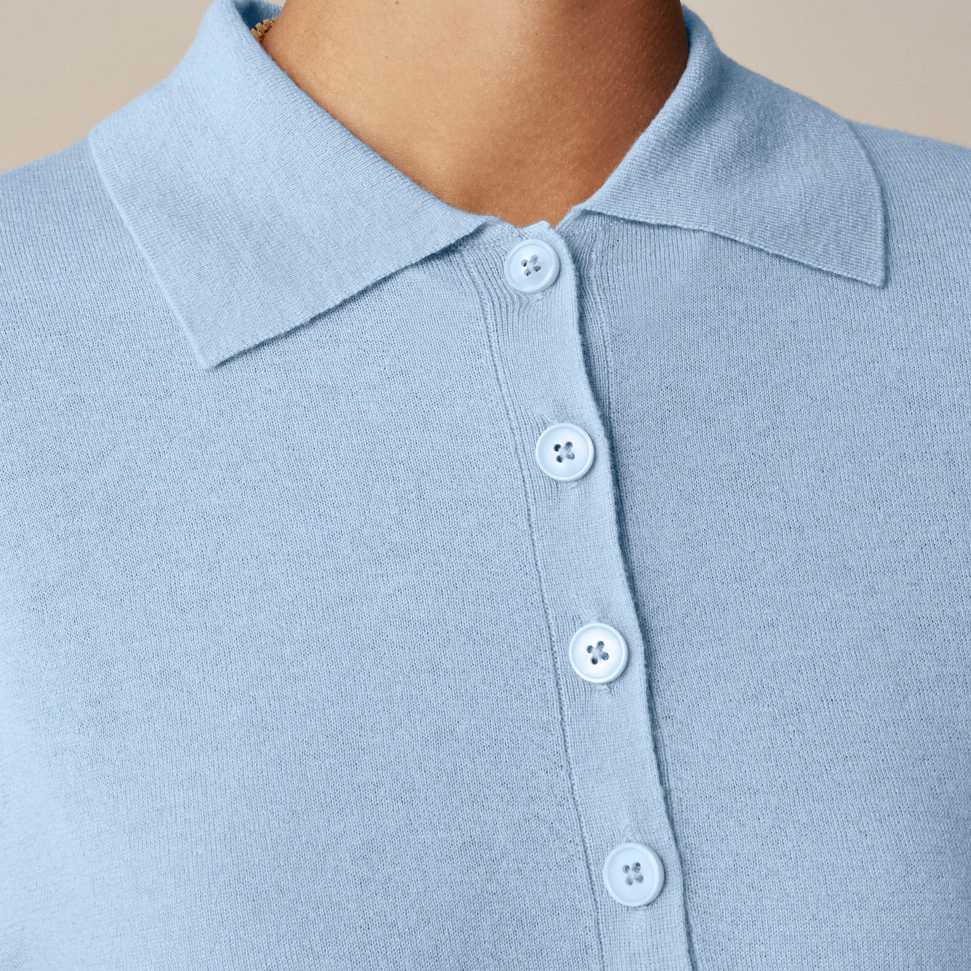 Featherweight cashmere short-sleeve sweater-polo