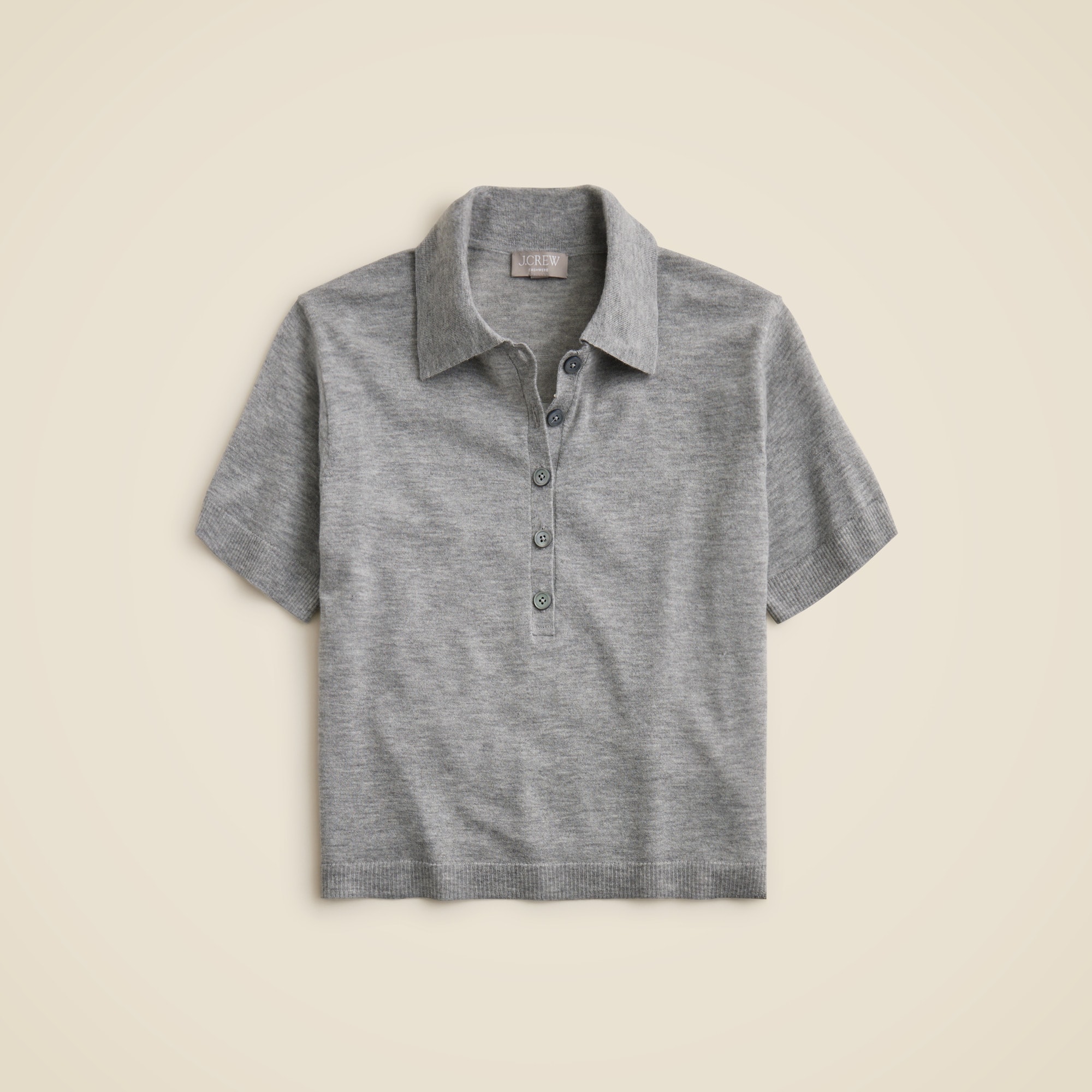 Featherweight cashmere short-sleeve sweater-polo