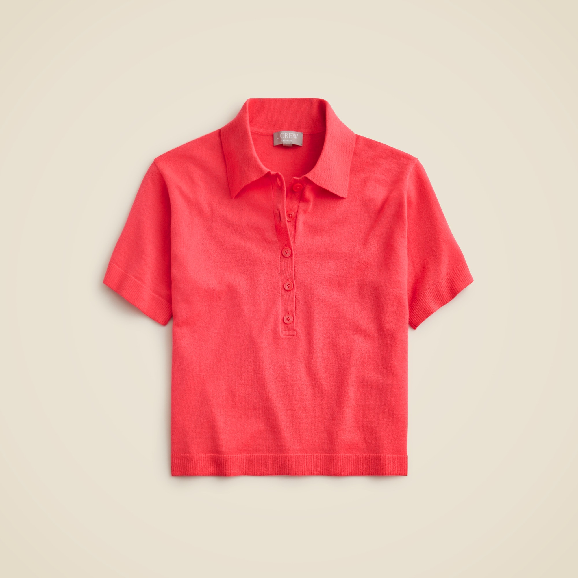 womens Featherweight cashmere short-sleeve sweater-polo