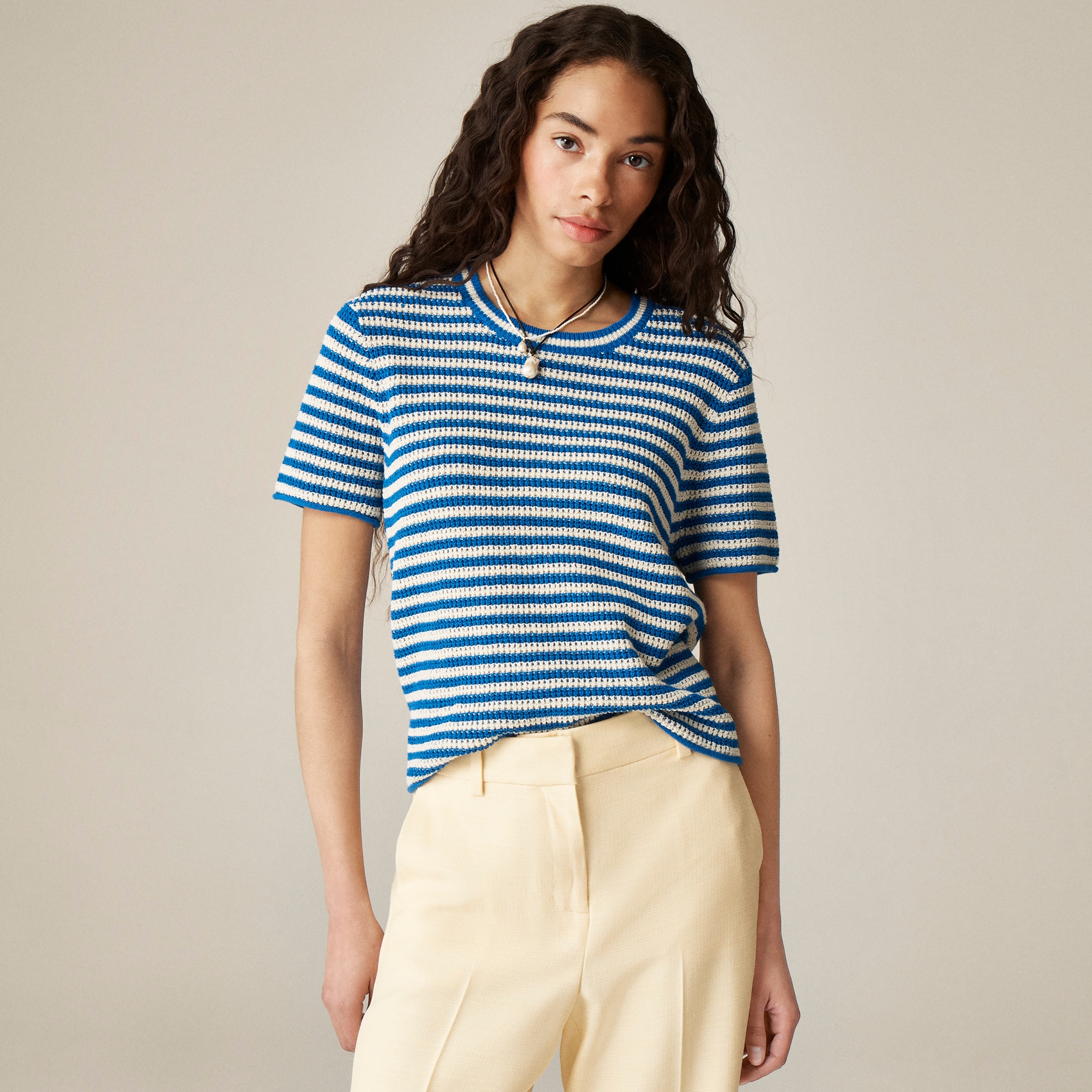 womens Crewneck T-shirt in stripe