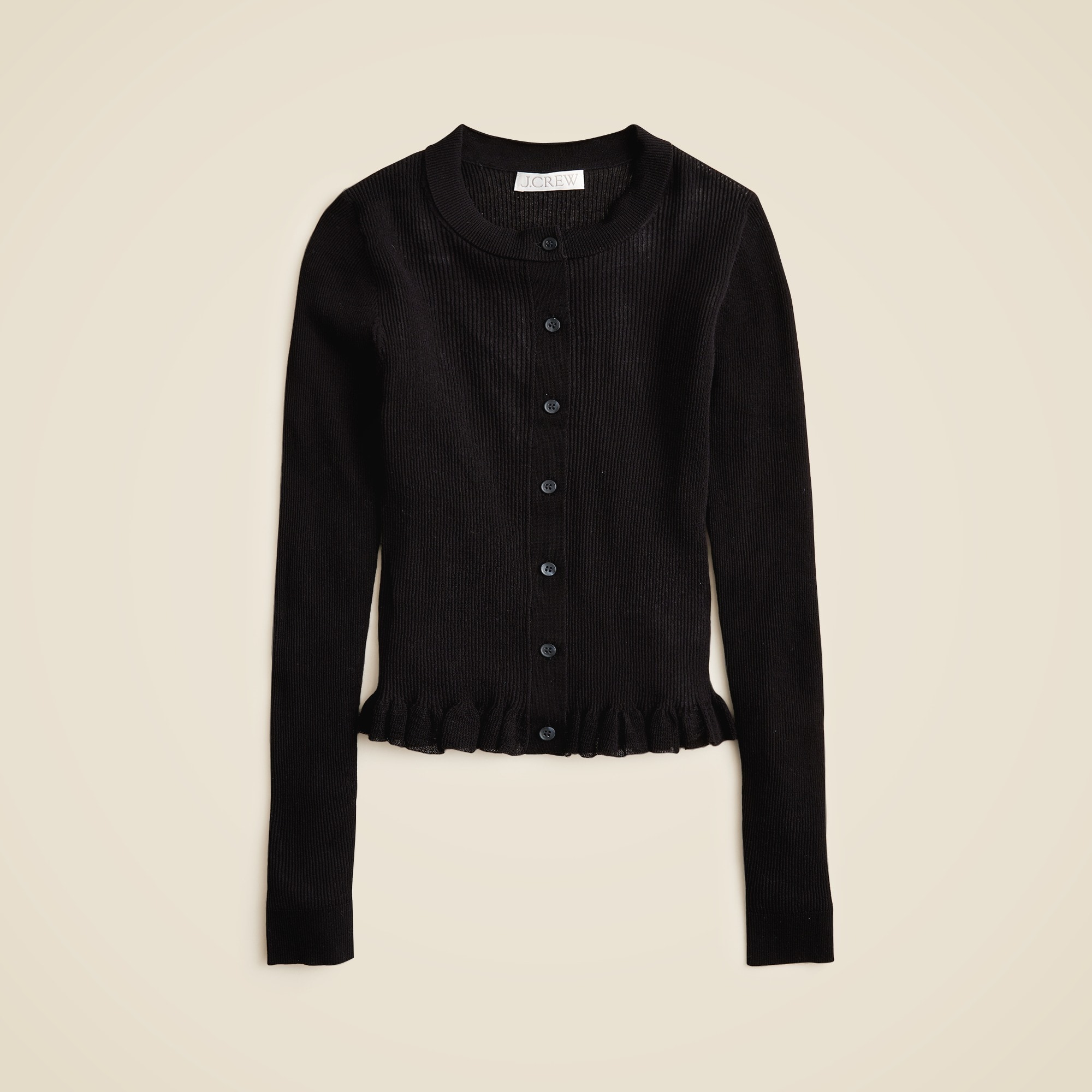 womens Ruffle-trim cotton gauze cardigan