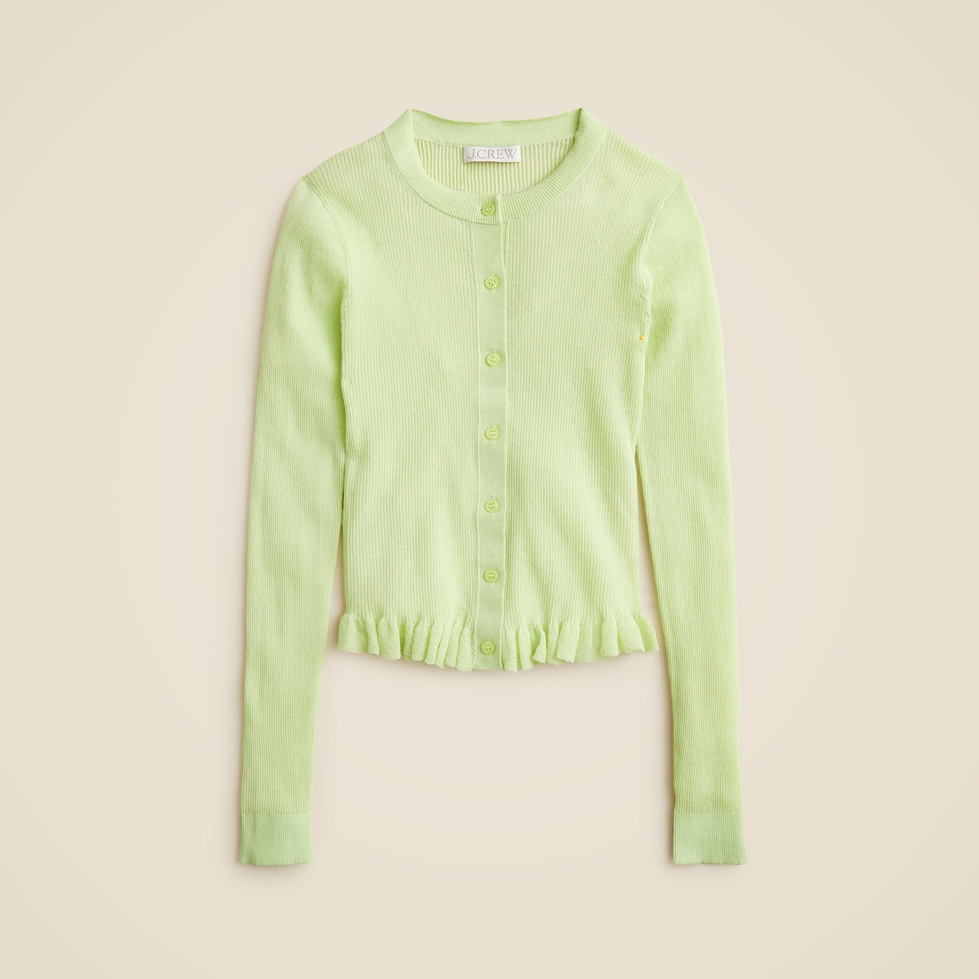 womens Ruffle-trim cotton gauze cardigan
