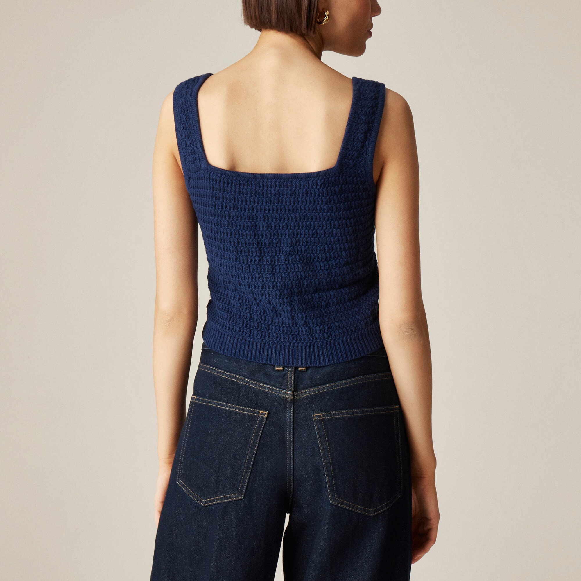 Sweater-tank with hand-embellished mirrors
