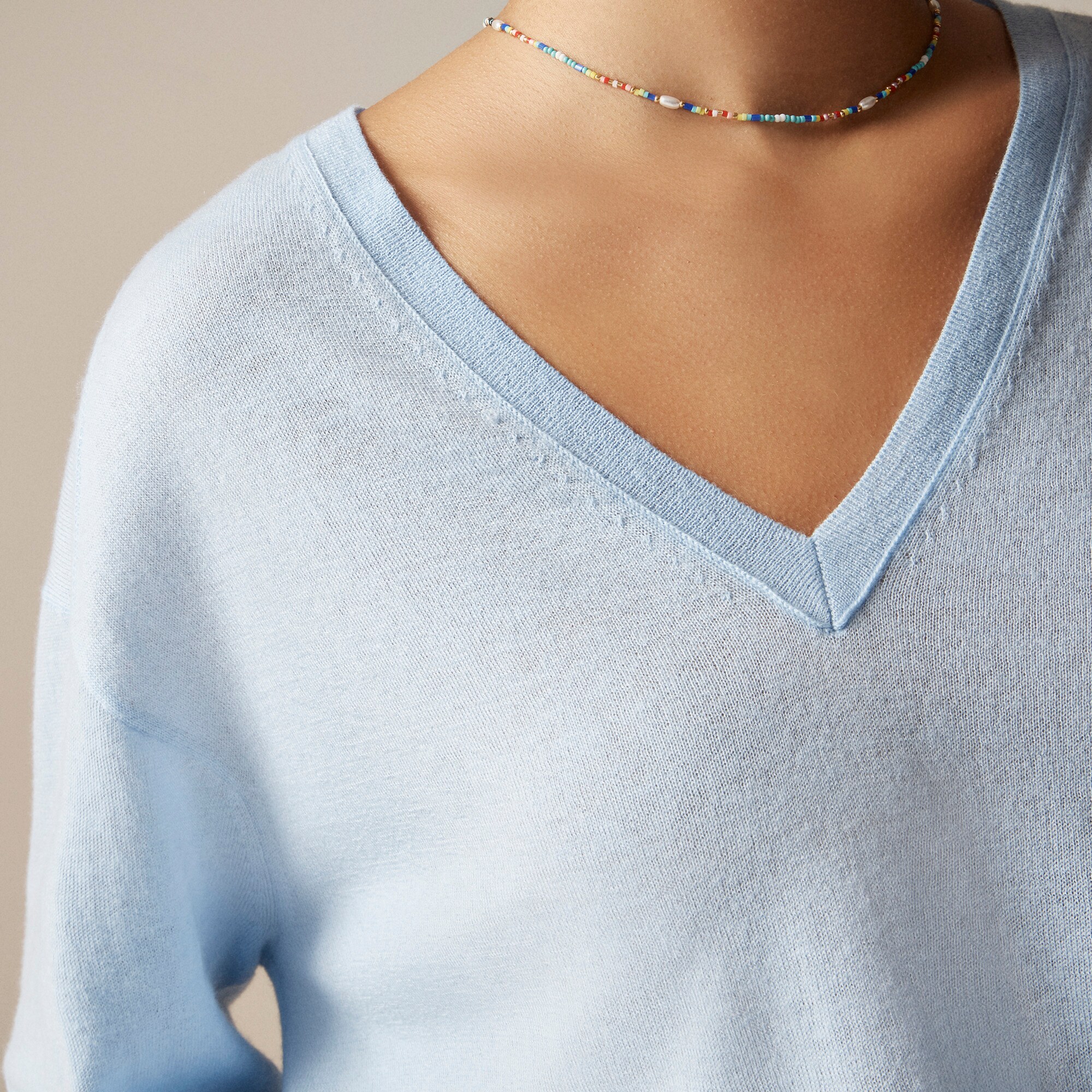 Oversized featherweight cashmere V-neck sweater