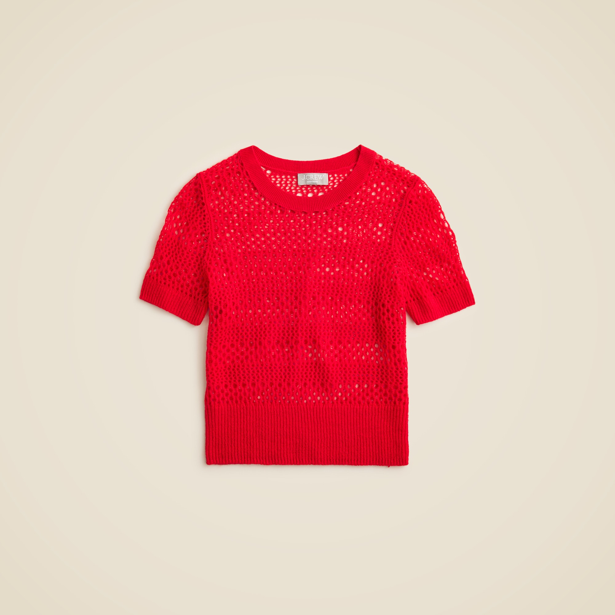 Cashmere pointelle short-sleeve T-shirt
