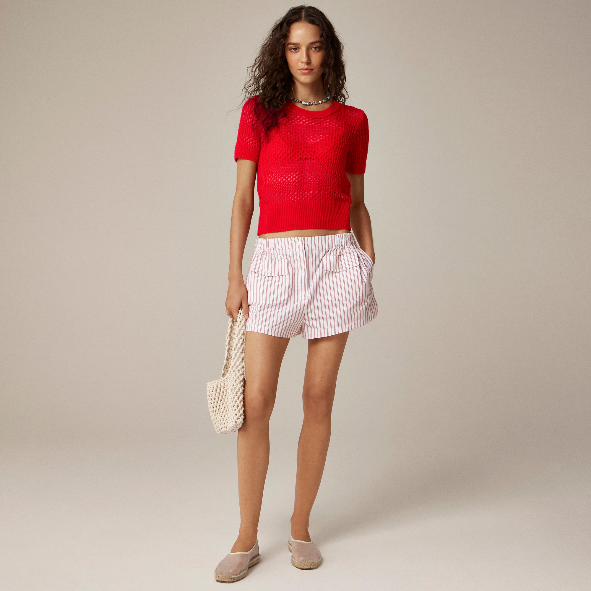 Cashmere pointelle short-sleeve T-shirt - image 2