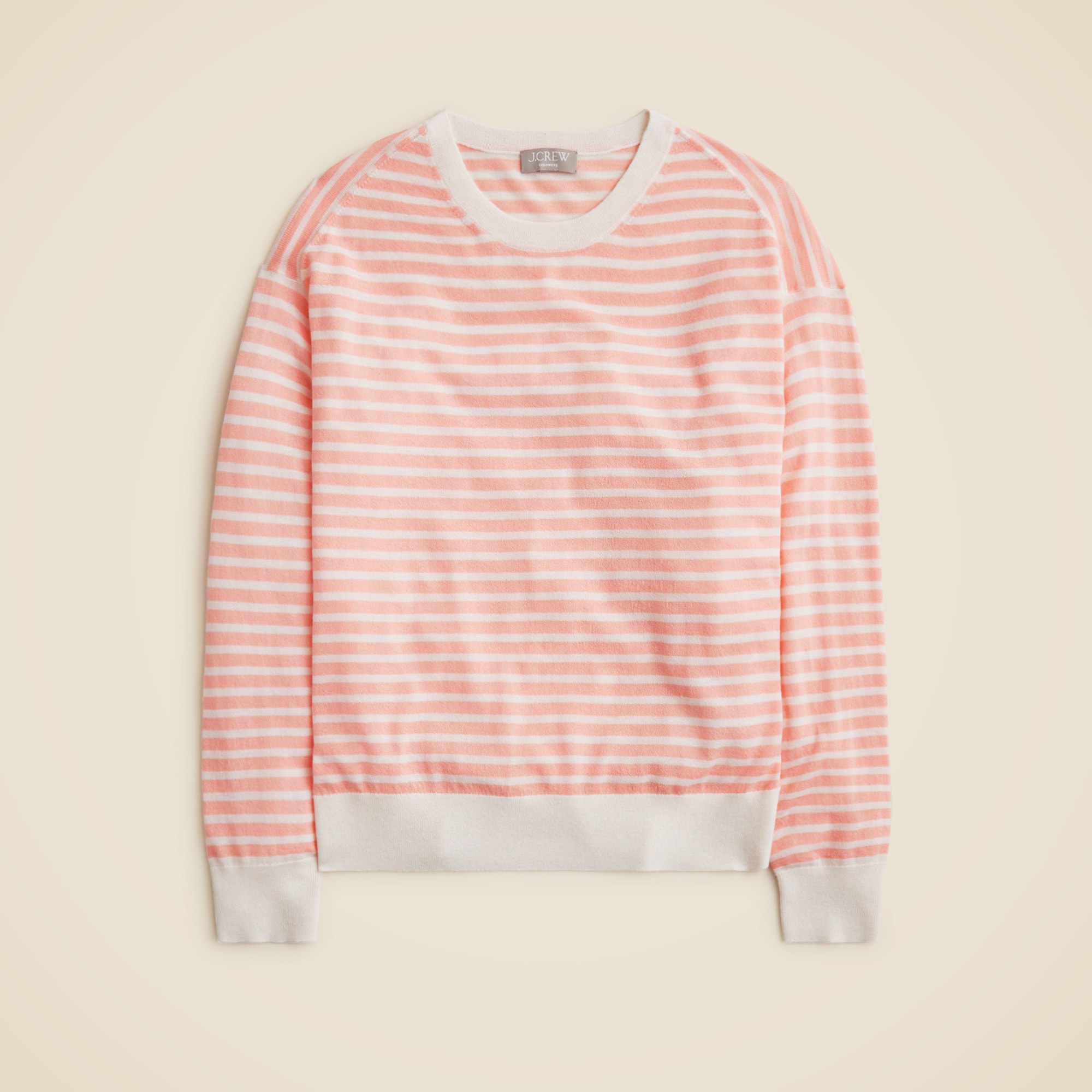 Featherweight cashmere long-sleeve T-shirt in stripe